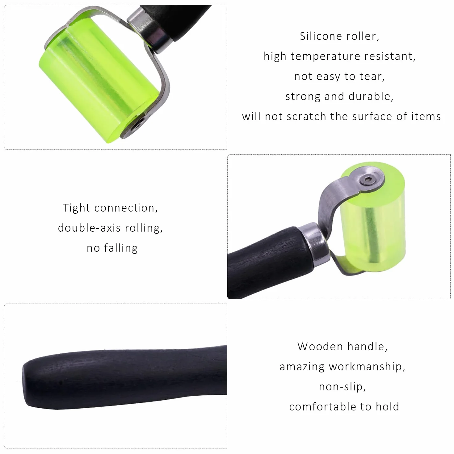 2 pezzi di rulli in silicone verde, rullo per silenziatore, strumento di installazione per pad di protezione acustica auto, strumento a rullo, rullo manuale, rullo in silicone multifunzionale