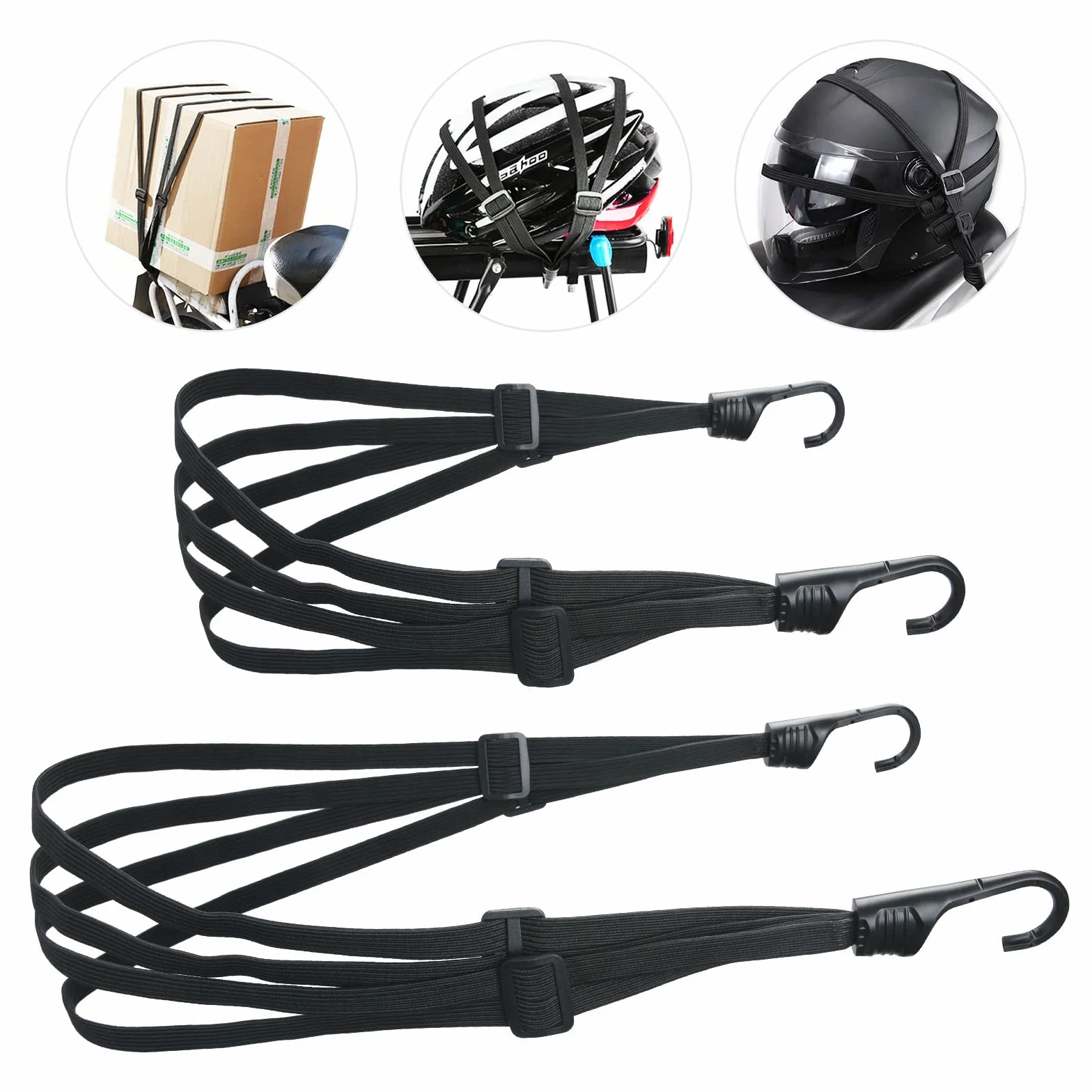Cinghia Elastica Moto Portapacchi con Gancio 60-170 cm Regolabile in Nylon per Moto Bici Scooter