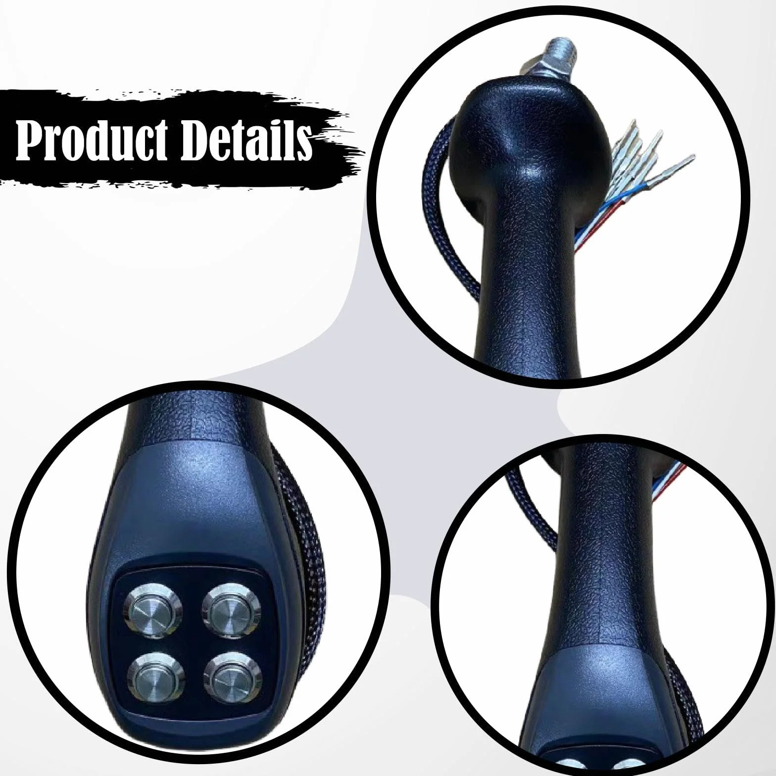 Colcolo Maniglia di presa a 4 pulsanti per leva di controllo dell'escavatore gommato, maniglie del joystick per mano destra