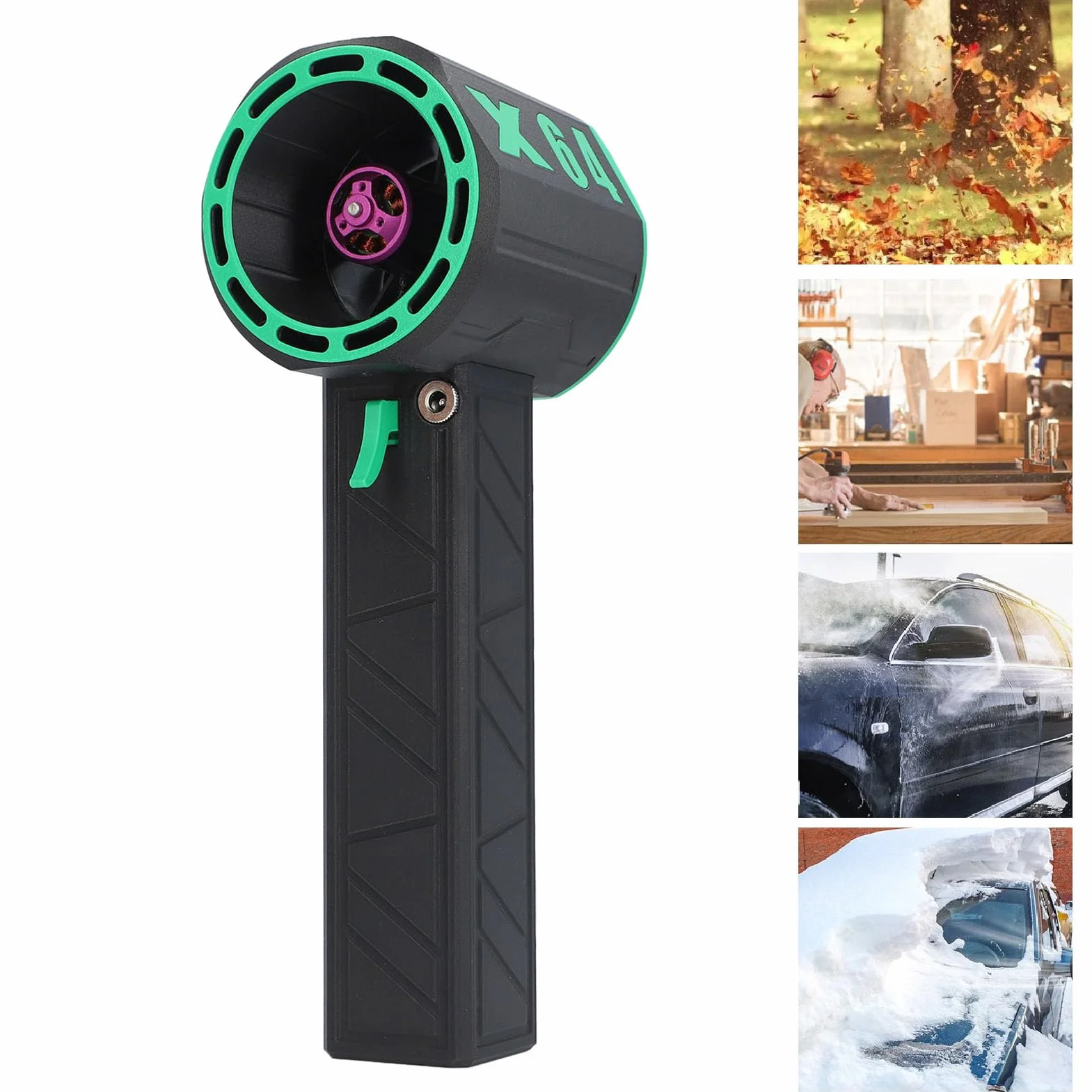 Luocute Asciugatore per Auto, Turboventilatore Elettrico per Spolverino, Ventilatore Ad Aria Compressa Portatile, Controllo Continuo della velocità, per attività di Pulizia (Spina Europea)