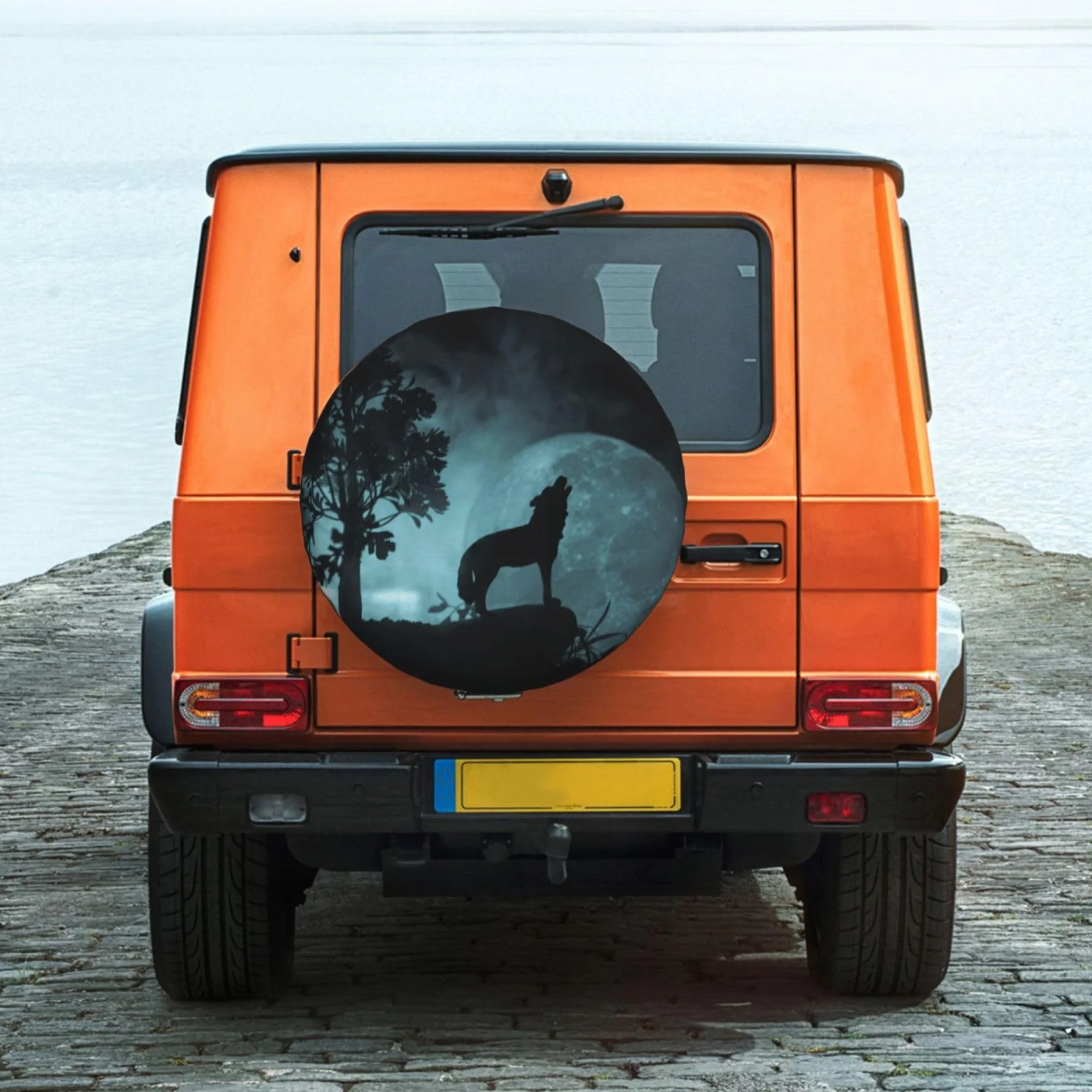 Lupo Ululante Copriruota di Scorta Universale Impermeabile 35,5 cm per Camper SUV Fuoristrada
