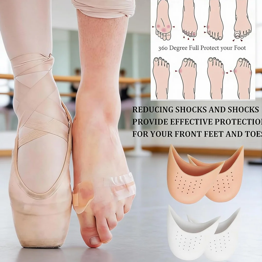 Protezioni dita in morbido silicone antiscivolo traspiranti per scarpe da balletto