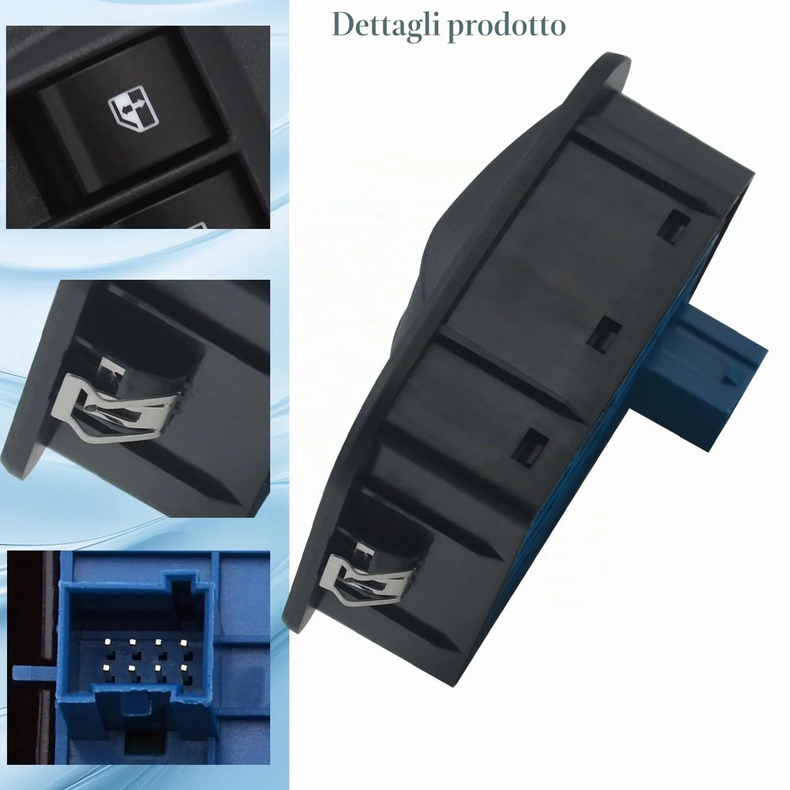Interruttore alzacristalli 6490.G8 per Nemo Doblo Fiorino Qubo Bipper Combo 735461275 Pulsante alzacristalli elettrico. Interruttore per il controllo dei finestrini