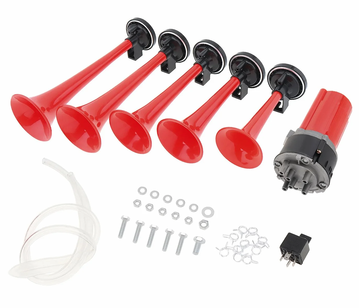 Clacson, 125 db, 12 V, Dixie, tromba per auto, con 5 toni musicali di Hazzard, Generale Lee, con compressore per auto camion barca Bus