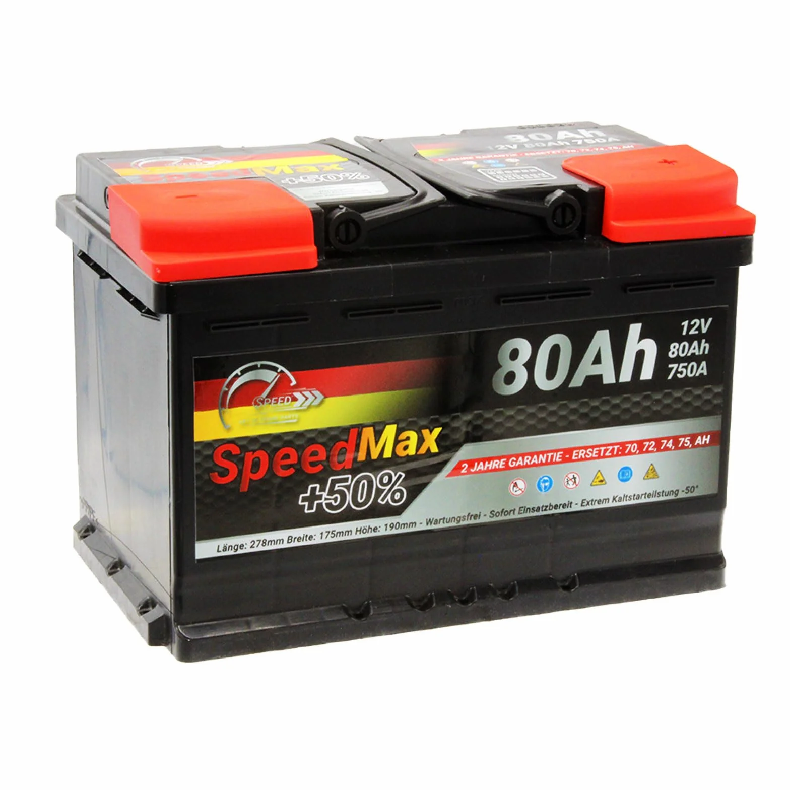 SMC Batteria Auto Speed Max L3-80Ah 750A EN 12V Polo Positivo Destra
