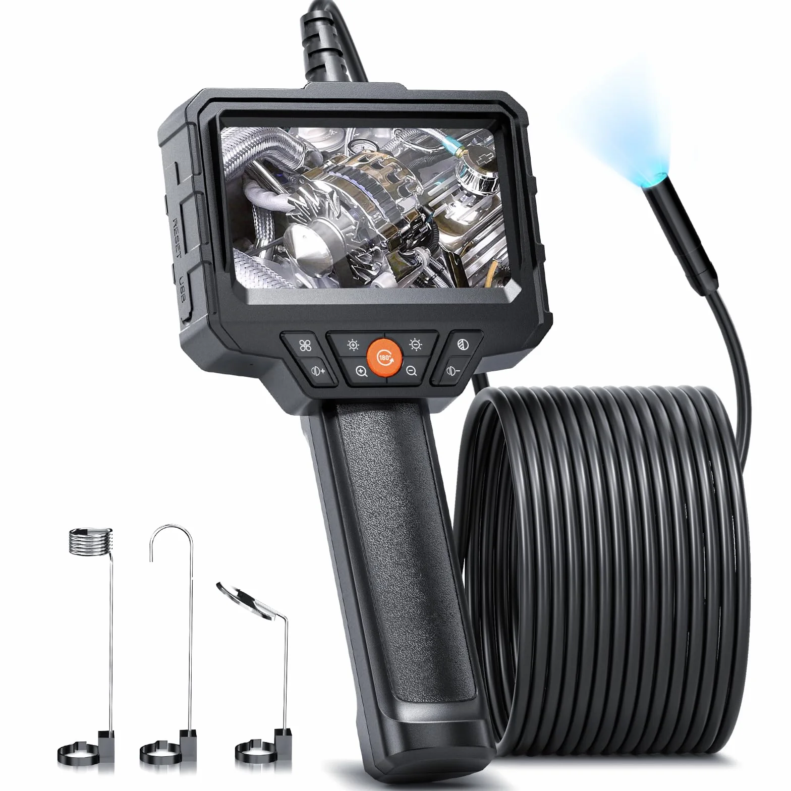 Endoscopio Industriale SGAINUL 15M 4,3 Pollici Telecamera Ispezione Impermeabile IP67 LED
