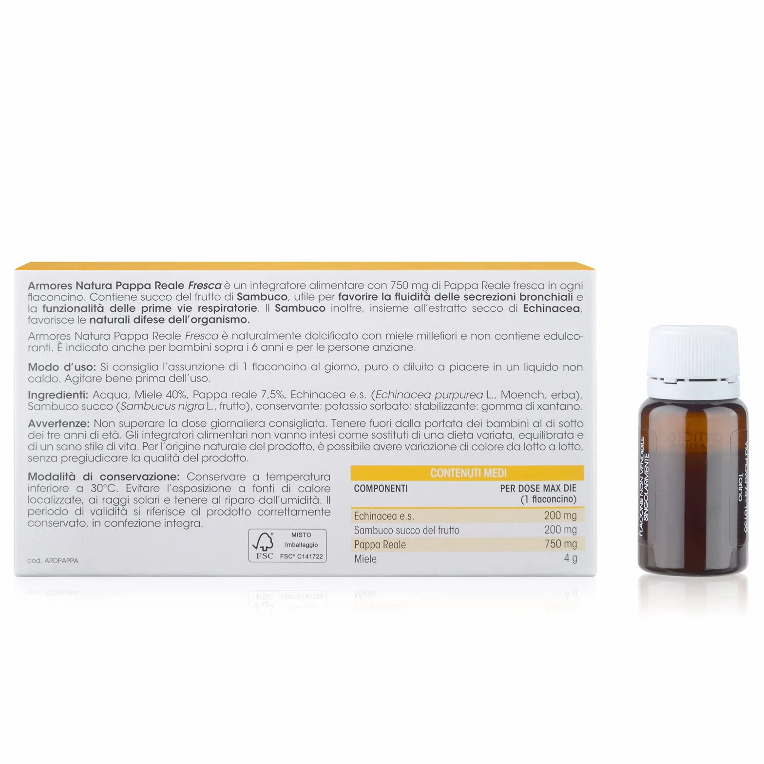 Armores Natura Armores Pappa Reale Fresca Integratore Per Vie Respiratorie 10 Flaconcini
