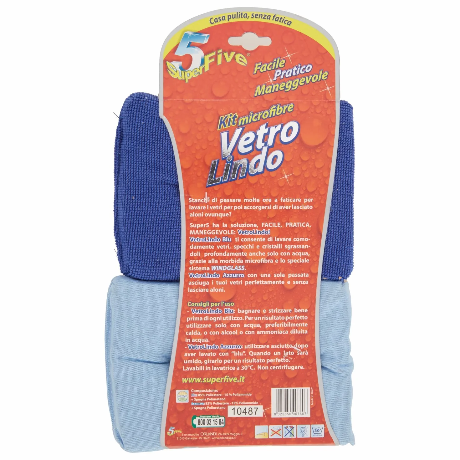 SUPERFIVE Panni Spugna per Vetri Doppio Lato, Lava e Asciuga Senza Aloni, Kit Microfibre