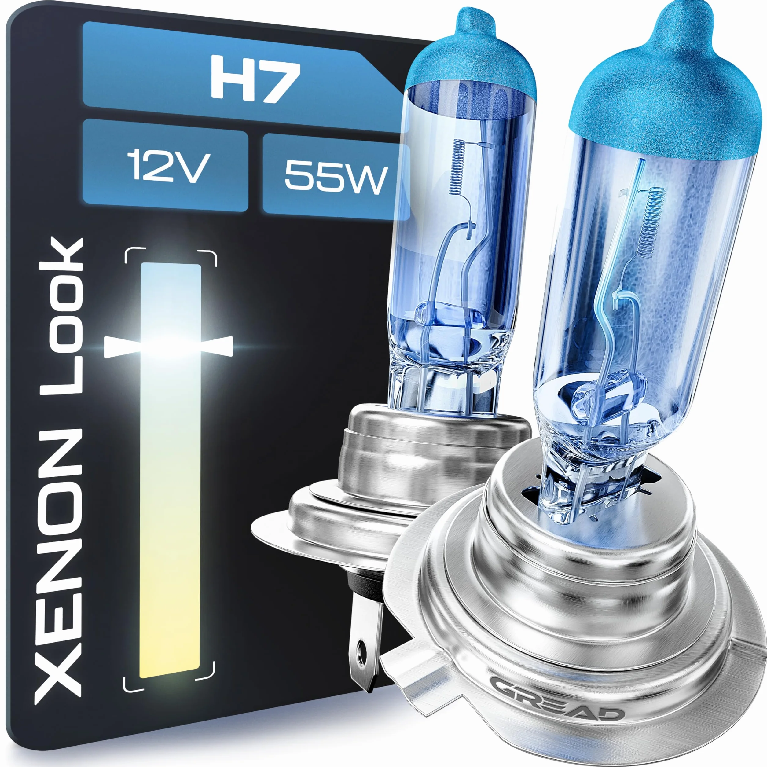 2x Lampade alogene H7 8500k 55W E-Mark Xenon Optik