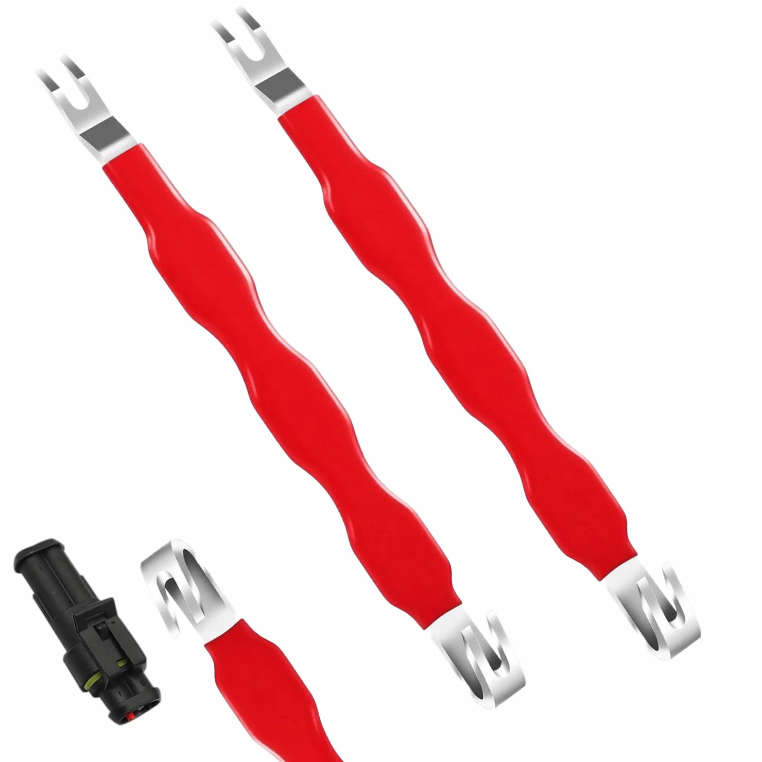 2 Pezzi Strumento Separatore per Connettori Elettrici Rosso Scollegamento Auto Riparazione