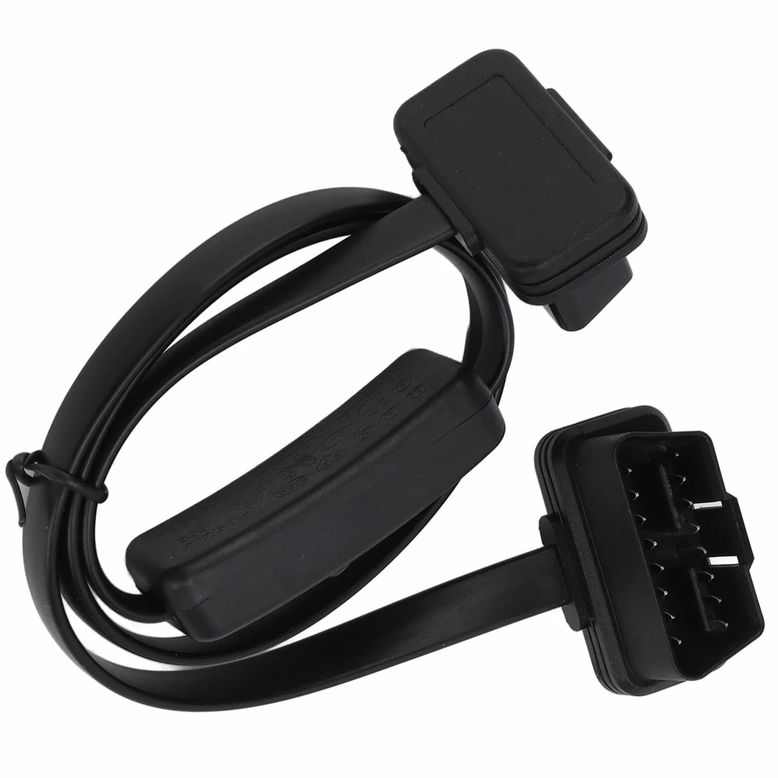 Cavo di Prolunga OBD2 Nero 16 Pin Maschio con Interruttore Connettore Adattatore Diagnostico