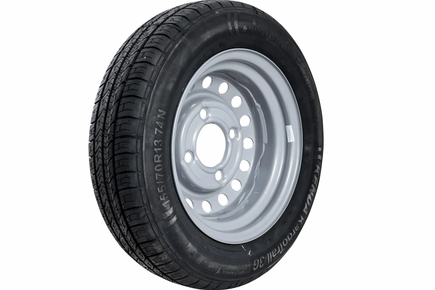 KENDA Ruota per Rimorchio Leggero 155/70 R13 74N, Cerchio in Acciaio 4x130 ET20, Pneumatico KargoTrail 3G per Carrelli da Giardino e Campeggio, Portata Massima 375 kg