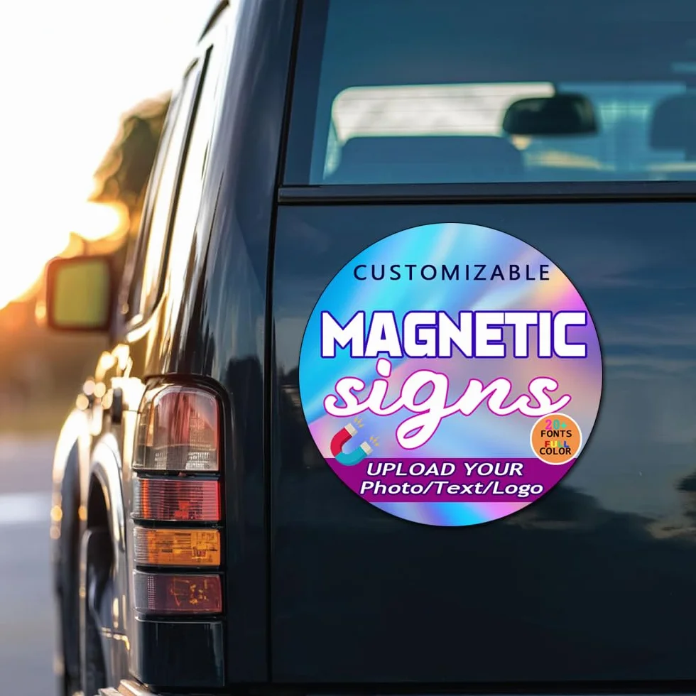Magneti Personalizzati per Auto, Adesivo Magnetico con Testo e Logo, Magnete per Pubblicità Aziendale