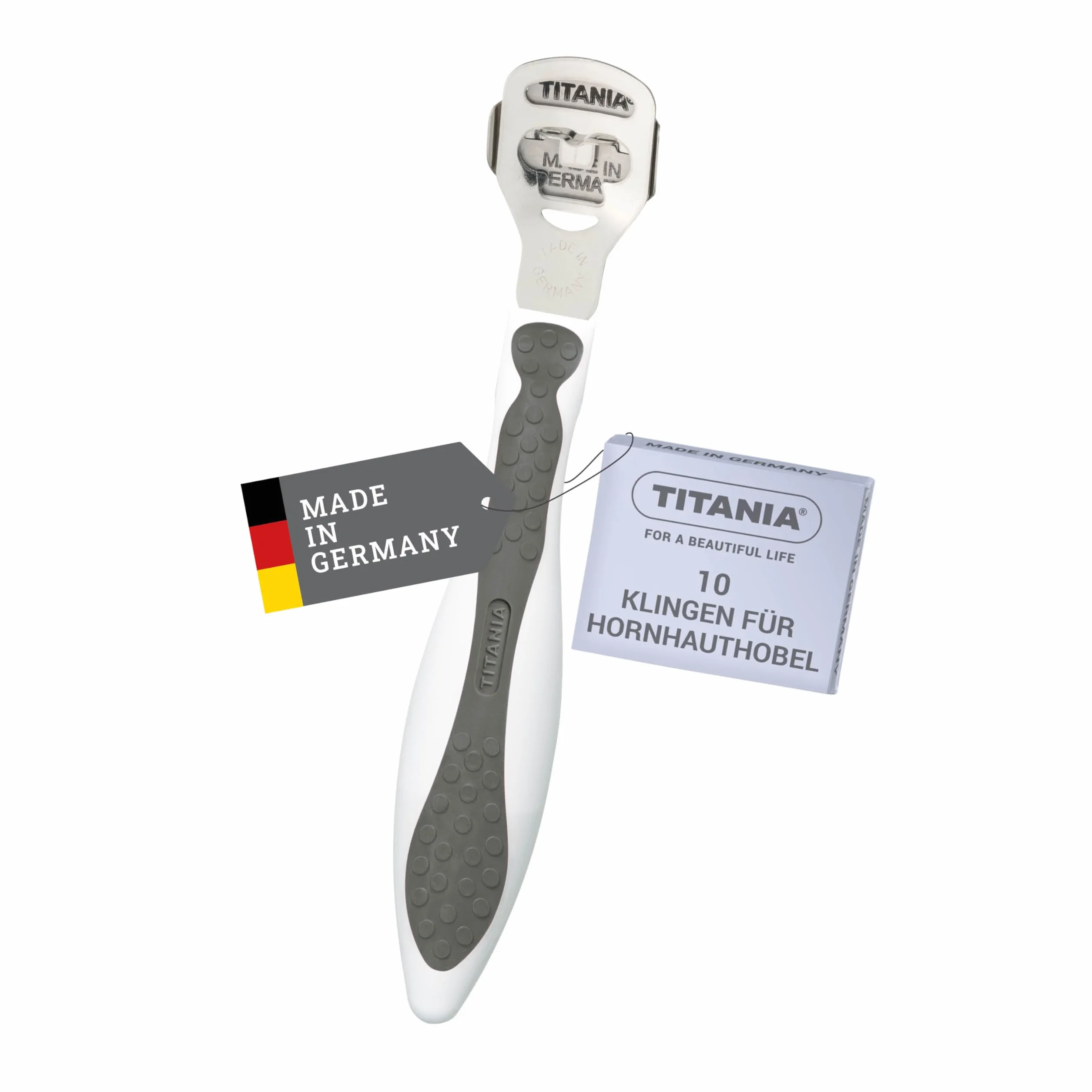 TITANIA Tagliacalli acciaio inox 10 lame di ricambio Made in Germany