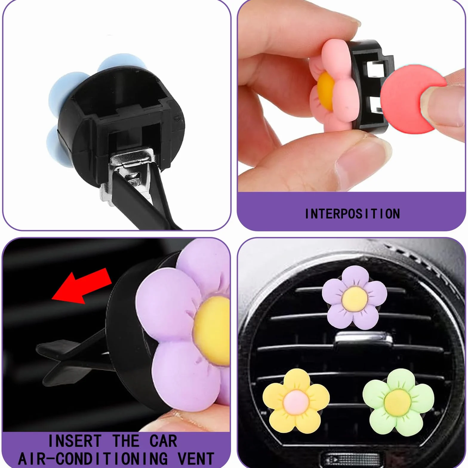 Car Aromaterapia Diffusore 6 Pezzi,deodorante per auto,profumatori auto,profumatore macchina,accessori auto donna,profumi auto,Ciondolo per Interni d'Auto