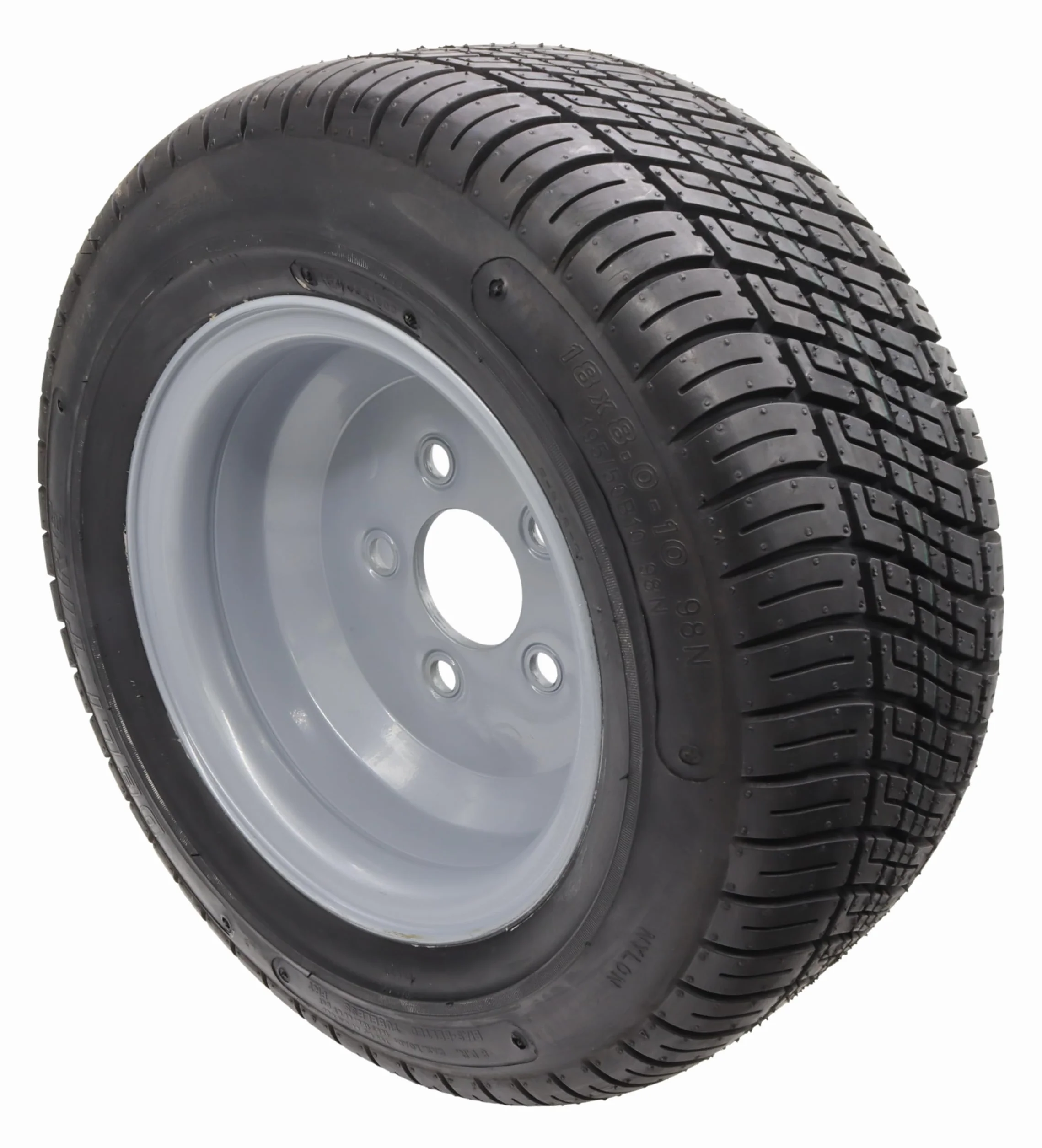 Pneumatici completi 195/50 B10 18x8.0-10 5x112 ET-4 750 kg rimorchio Deli Tire