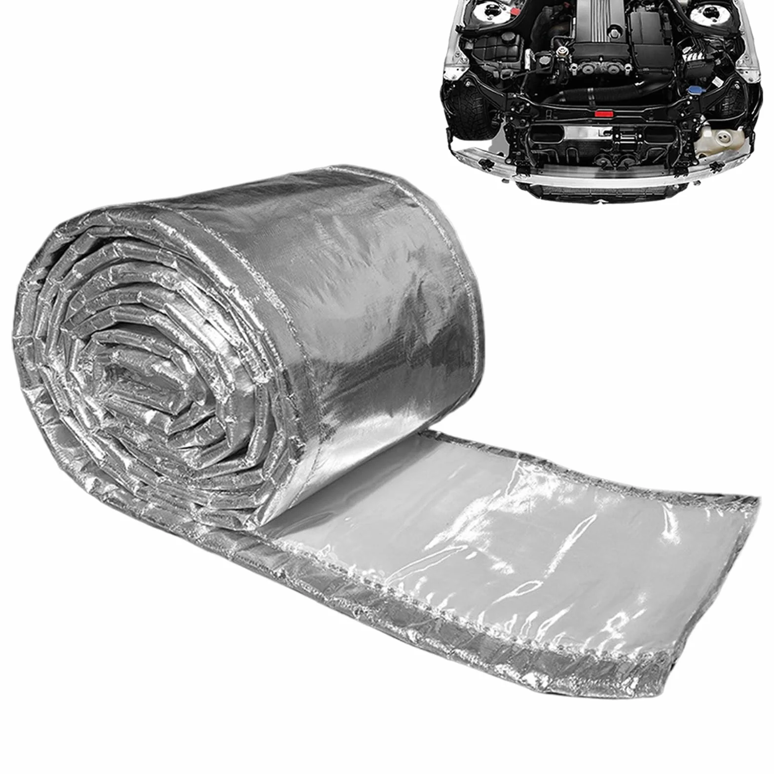 Materiale fonoassorbente per auto, scarico ignifugo isolante, tappetino isolante termico per tubi con riduzione del rumore e design scudo termico, foglio insonorizzante automobilistico per camion berl