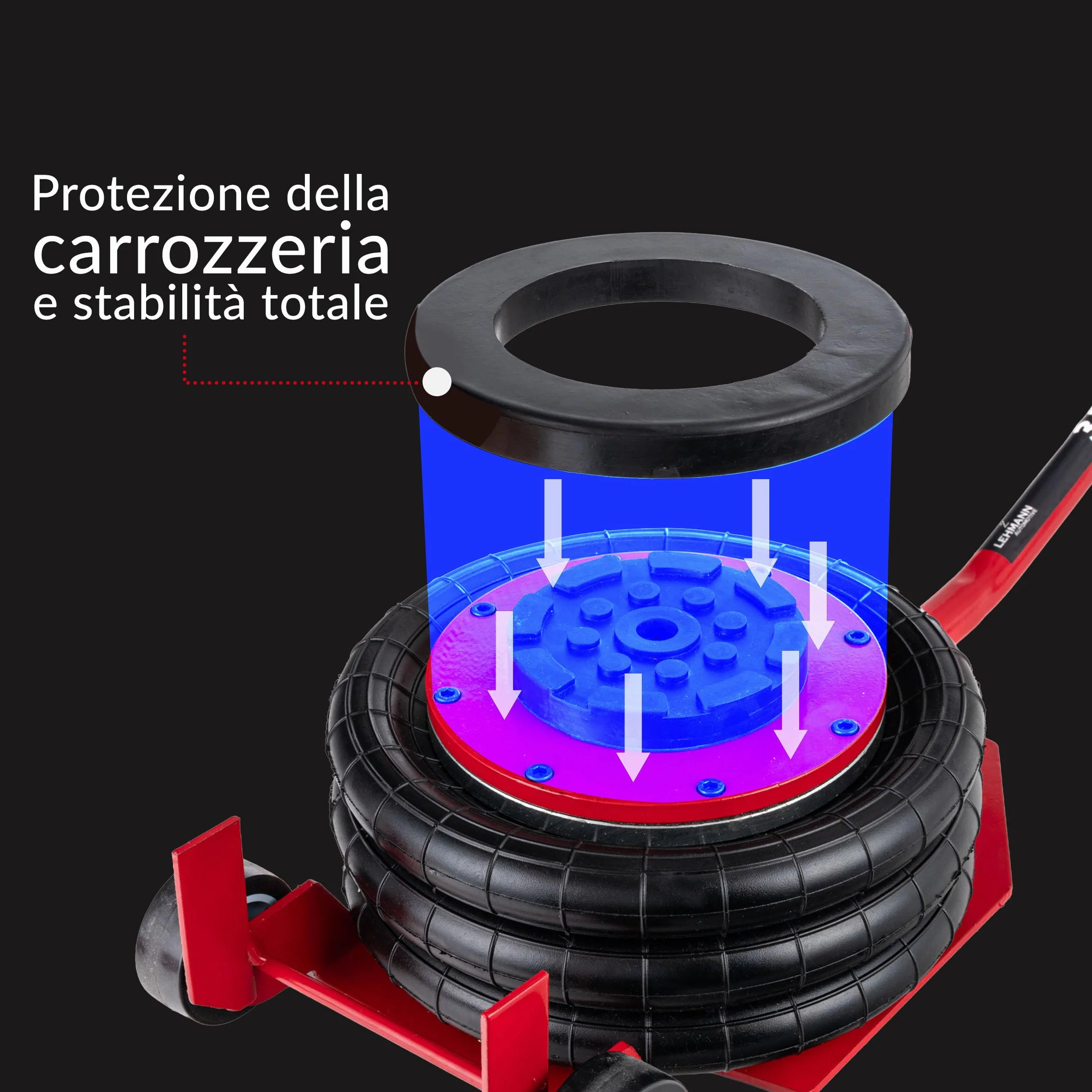 LEHMANN Cric Pneumatico 3,5T Altezza Regolabile 150-400 mm per Auto SUV Furgoni fino a 3500 kg
