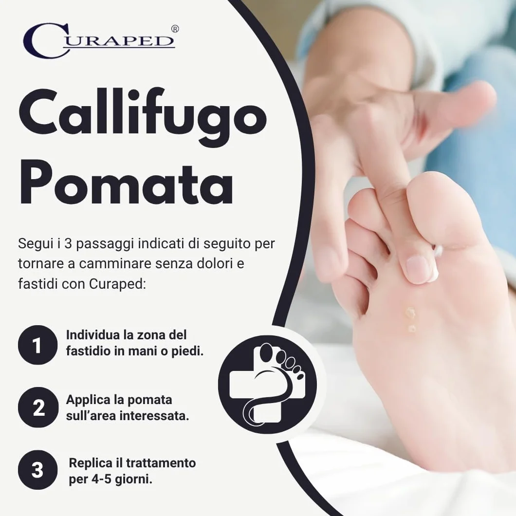 Curaped Callifugo Extra Forte Crema 7,5ml Rimozione Calli Piedi Mani Estirpa Occhio Pernice Verruche 15ml Made in Italy Pomata