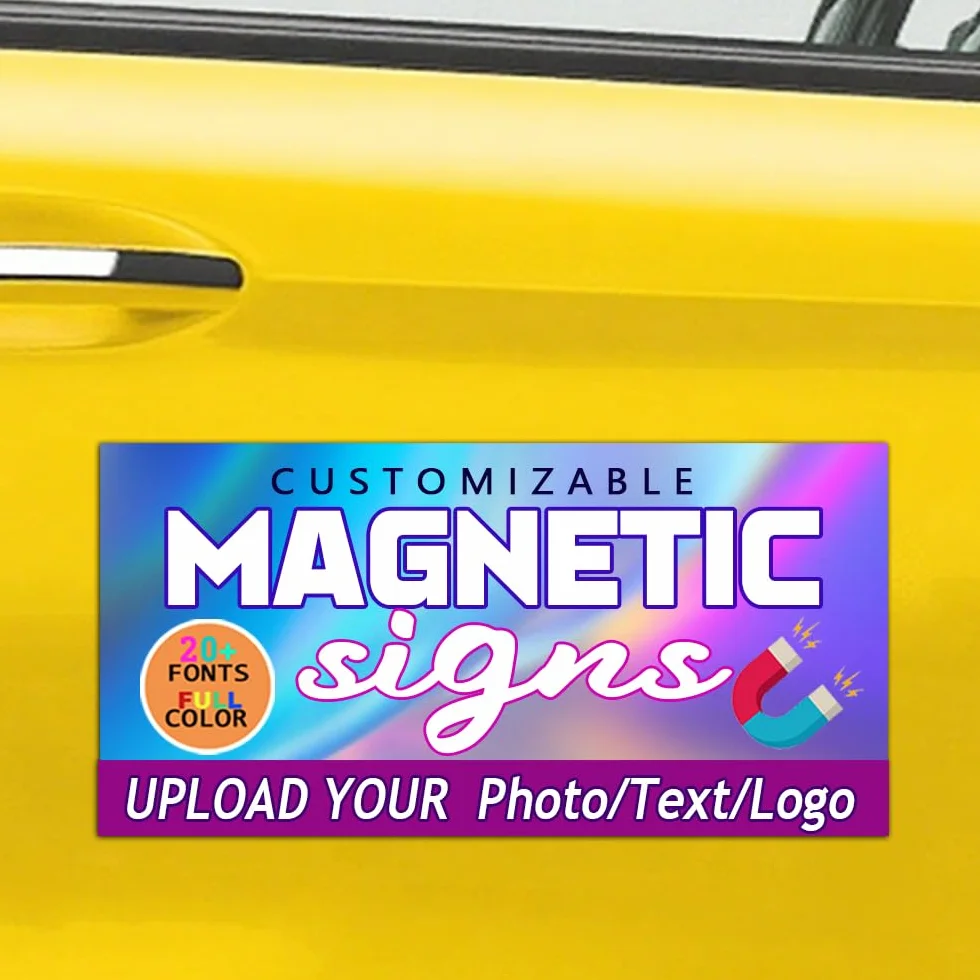 Magneti Personalizzati per Auto, Adesivo Magnetico con Testo e Logo, Magnete per Pubblicità Aziendale