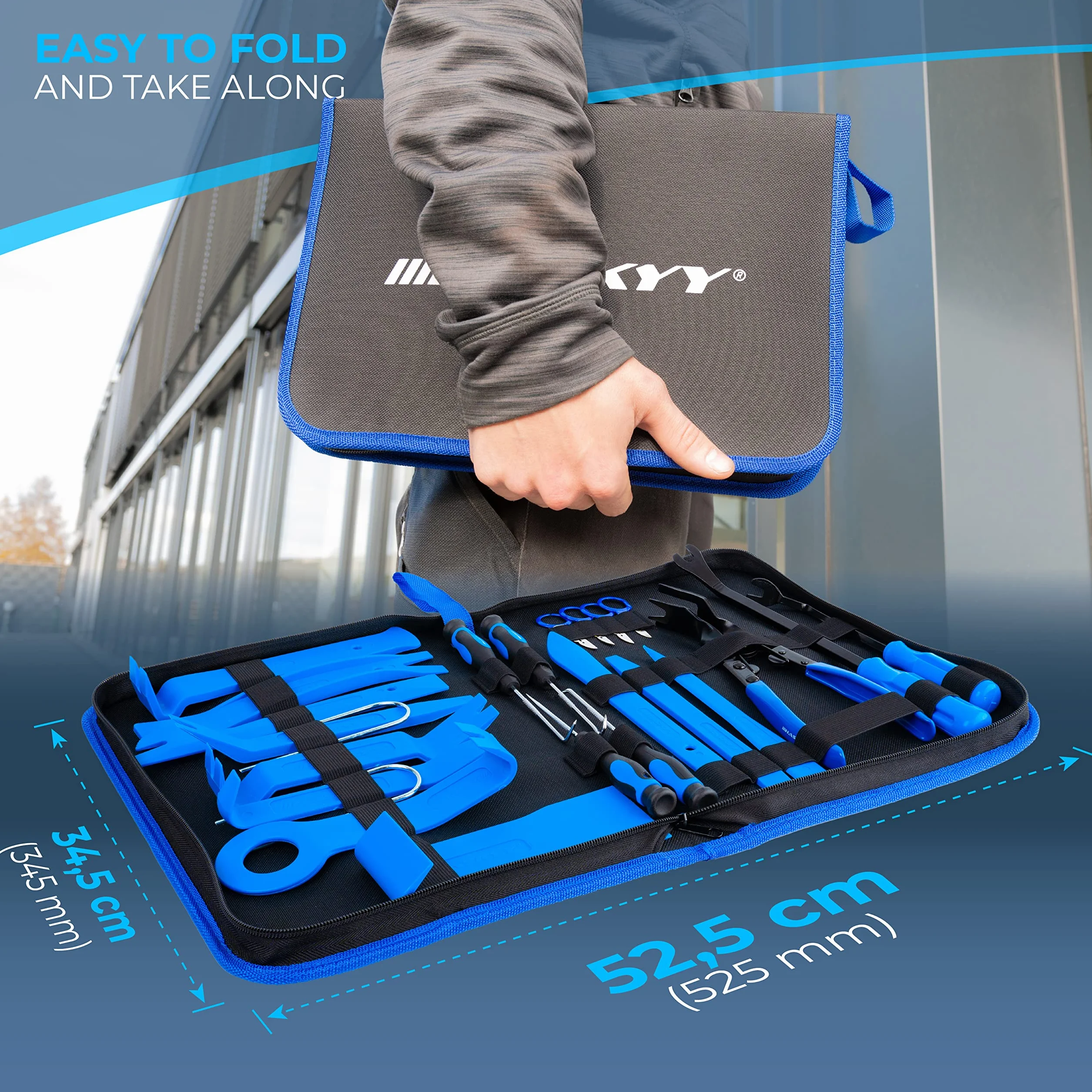 HASKYY Attrezzi Smontaggio Auto Set 24 pz, Leve per Rivestimenti, Estrattore Clip, Utensili Plastica