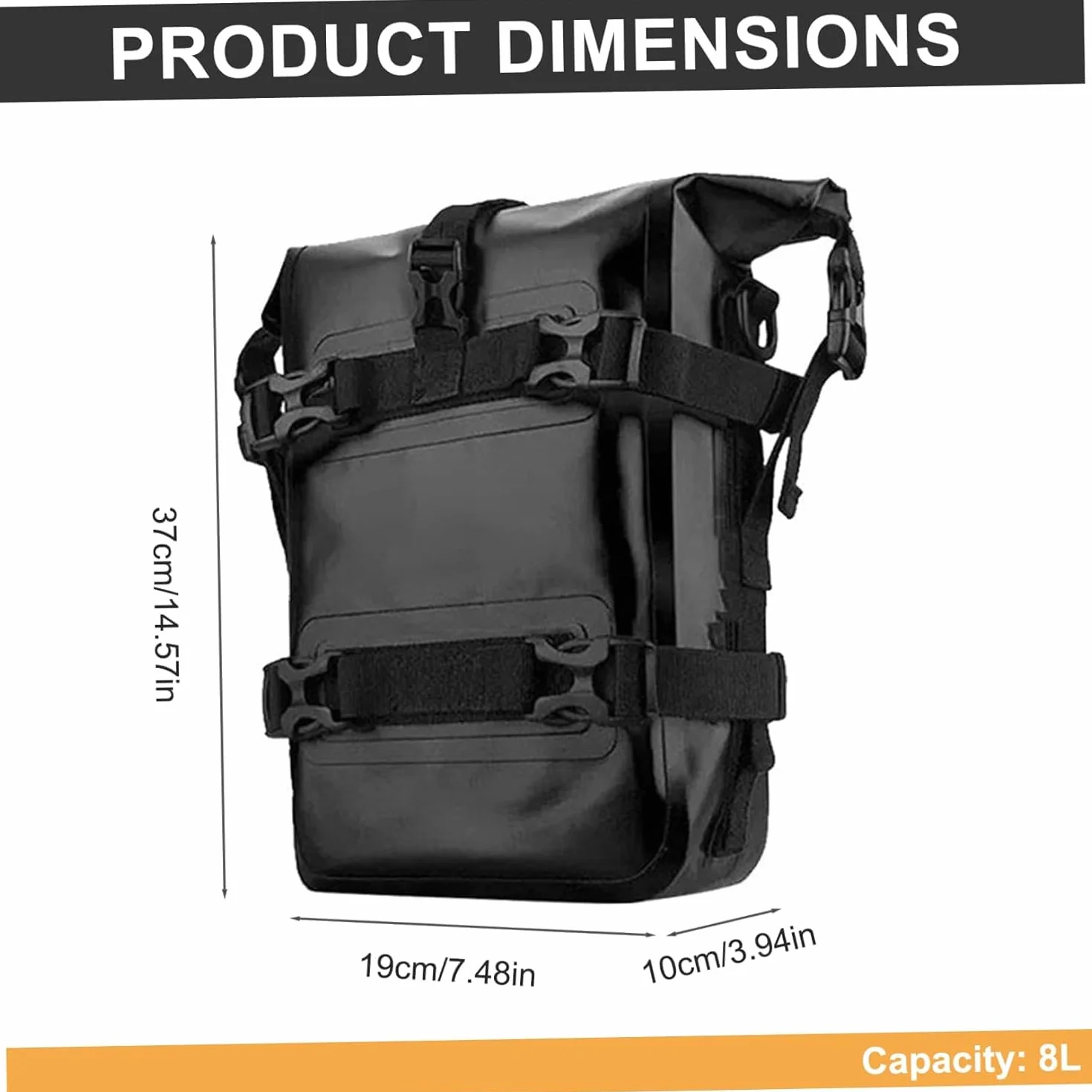 Borse Paramotore Moto 8L Impermeabile Borsa per BMW F 850 GS Adventure 2018-2022, Borsa per Telaio Paraurti Moto Motociclette Espandibile Borse Laterali,Black/A