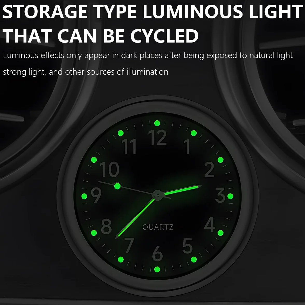 Orologio per Decorazione Auto al Quarzo - Cruscotto Nero