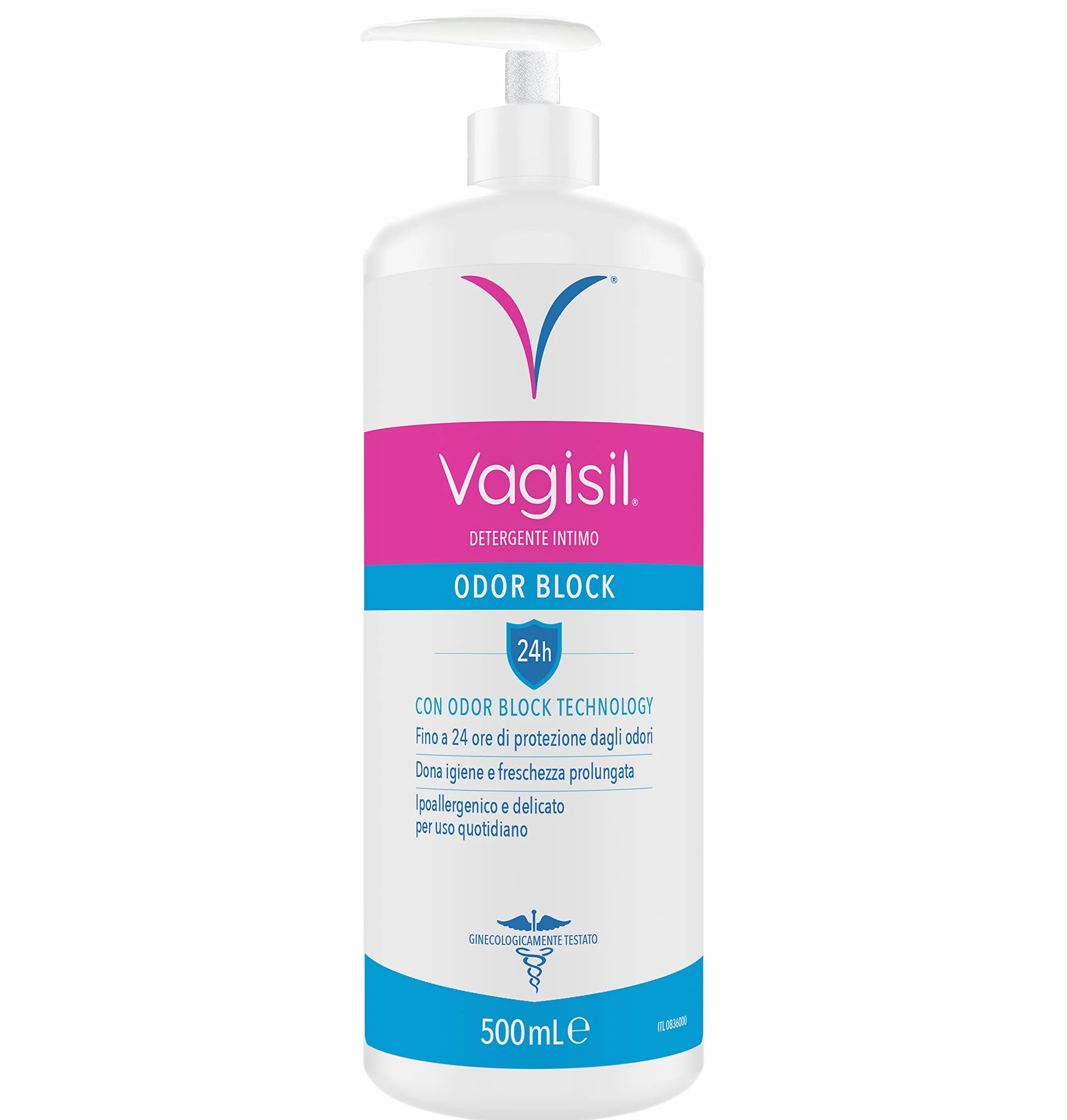 Vagisil Detergente Intimo Rinfrescante Donna Odor Block, Igiene Intima Quotidiana, Freschezza Quotidiana, Aloe Vera, 500 ml
