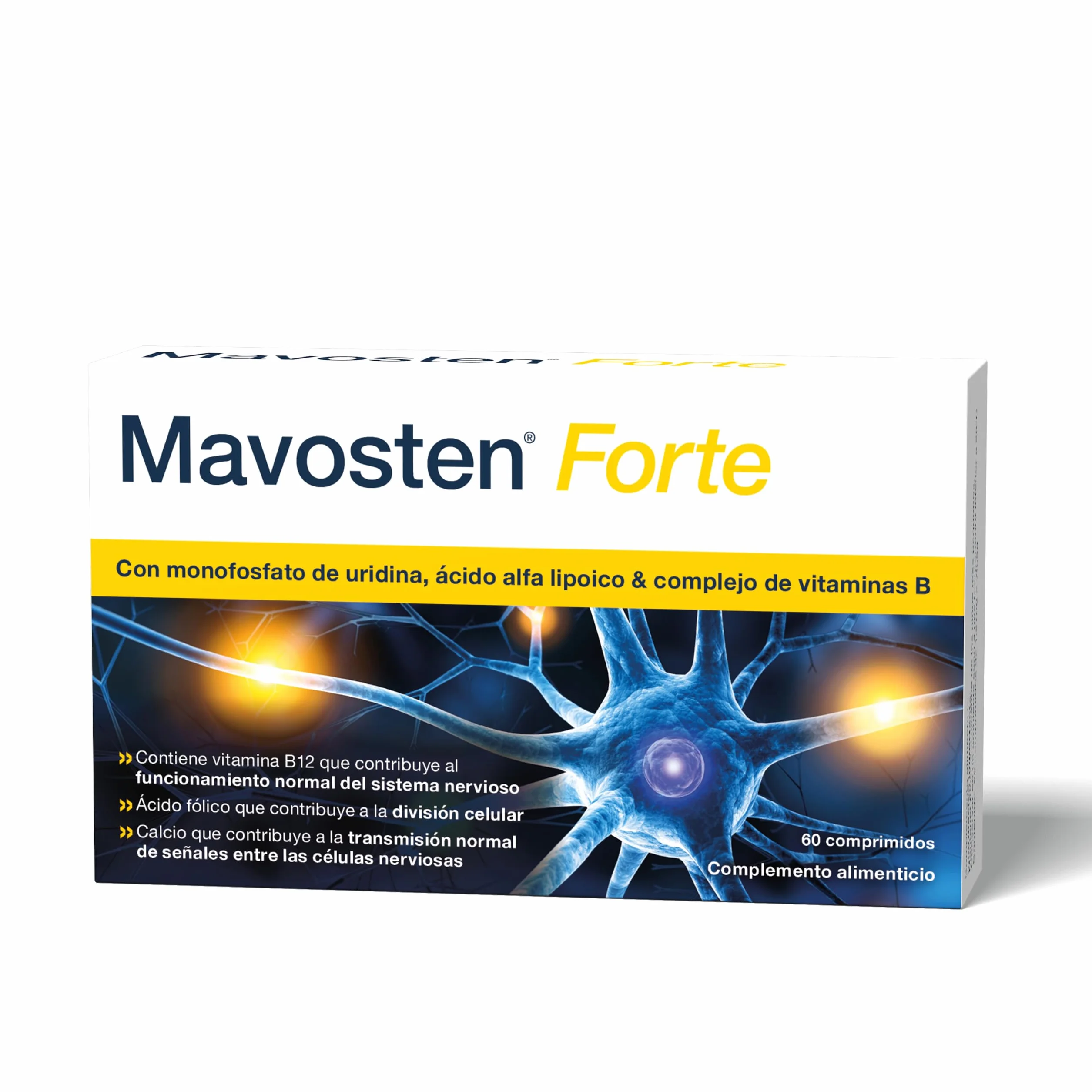 Mavosten Forte Complesso di micronutrienti con acido alfa-lipoico, uridina monofosfato, vitamine del gruppo B e calcio 60 compresse