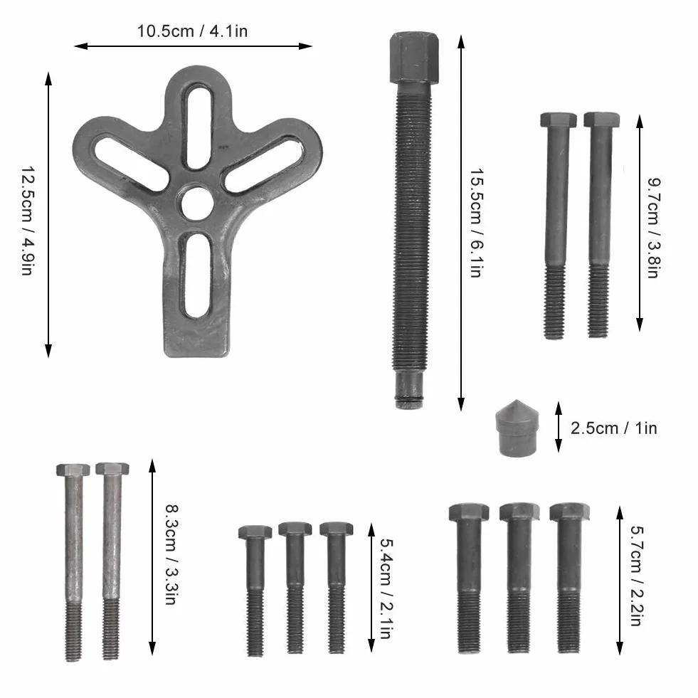Qiilu Kit estrattore Volante 13 Pezzi Rimozione Bilanciatore Armonico Puleggia Ingranaggi Strumento Riparazione Auto