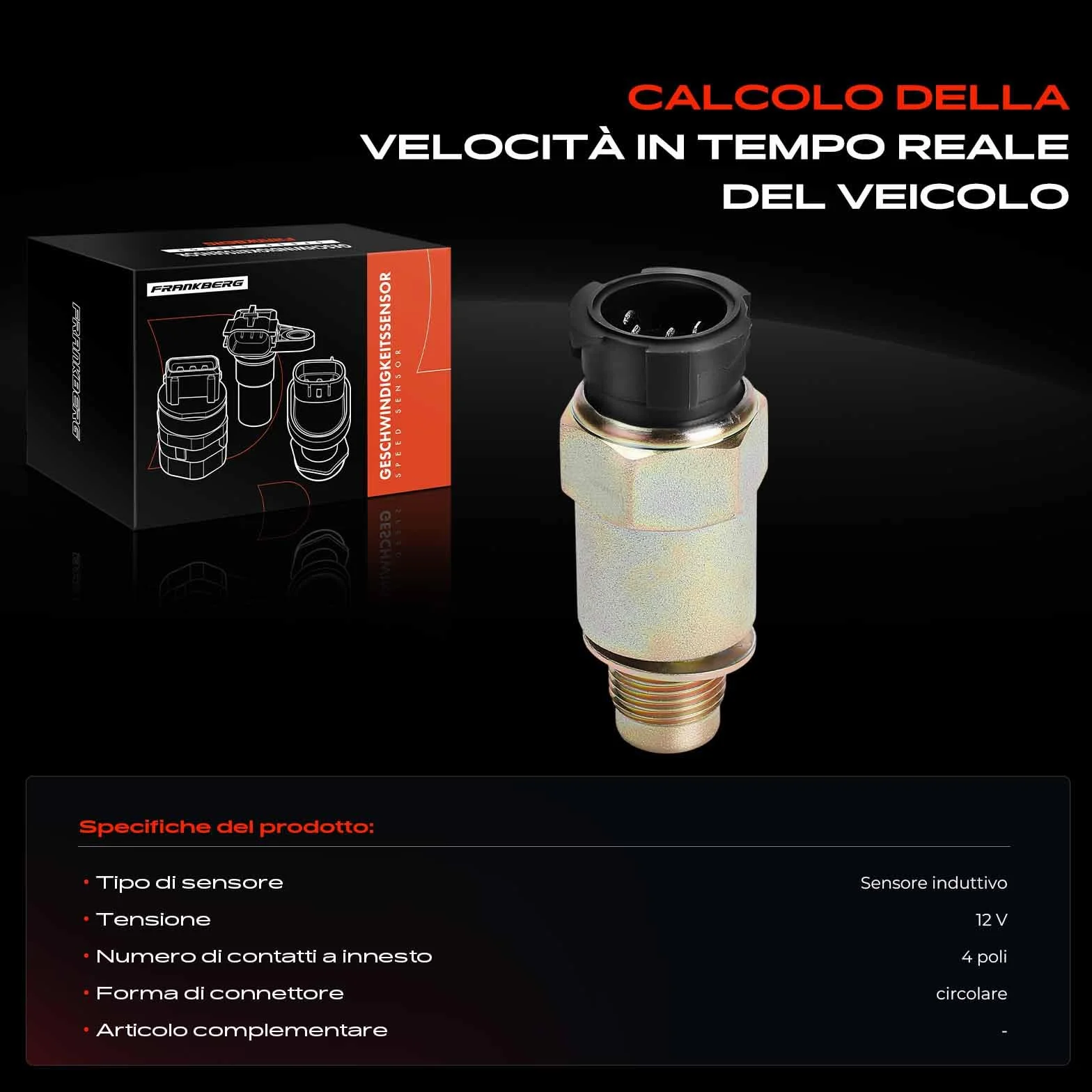 Frankberg Sensore di percorrenza Sensore albero tachimetrico Compatibile con Daily II Kipper Daily II Furgone Daily II Bus Replace# 215950003102