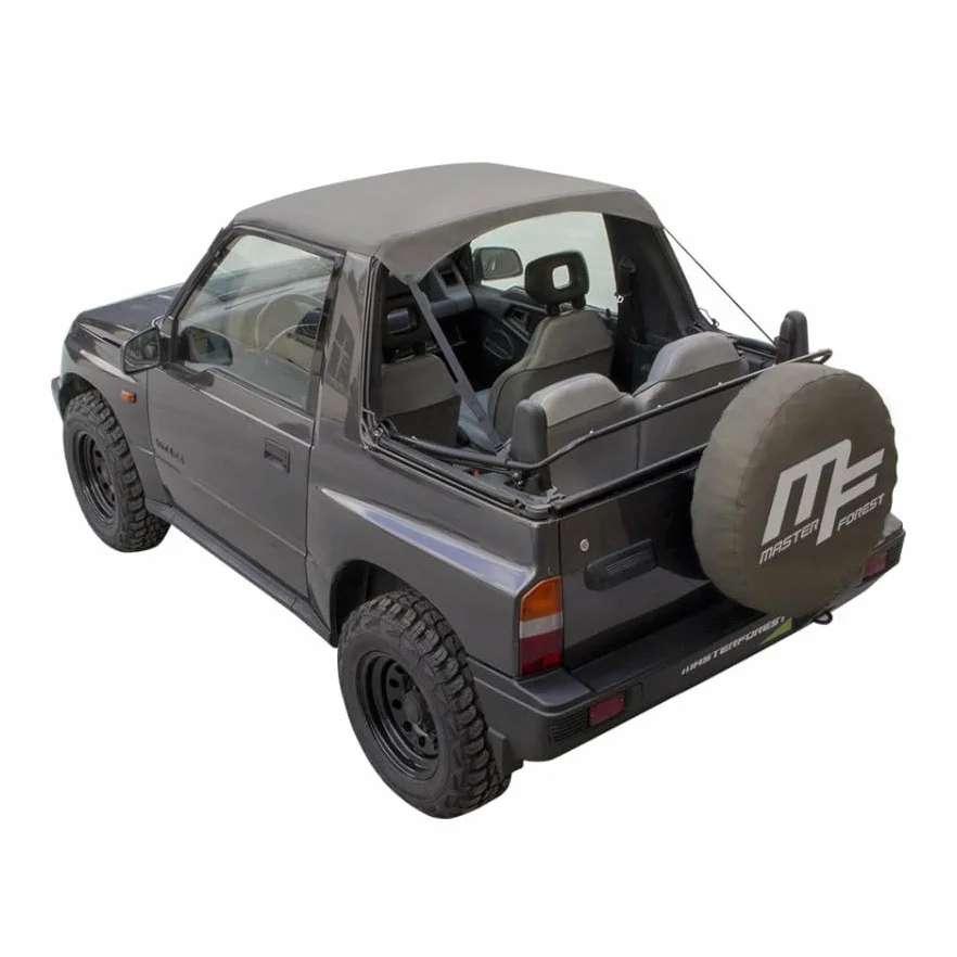 Bâche Bikini Military Khaki Suzuki Santana Vitara MK1 4x4 Vinyle Coton Tétière Amovible