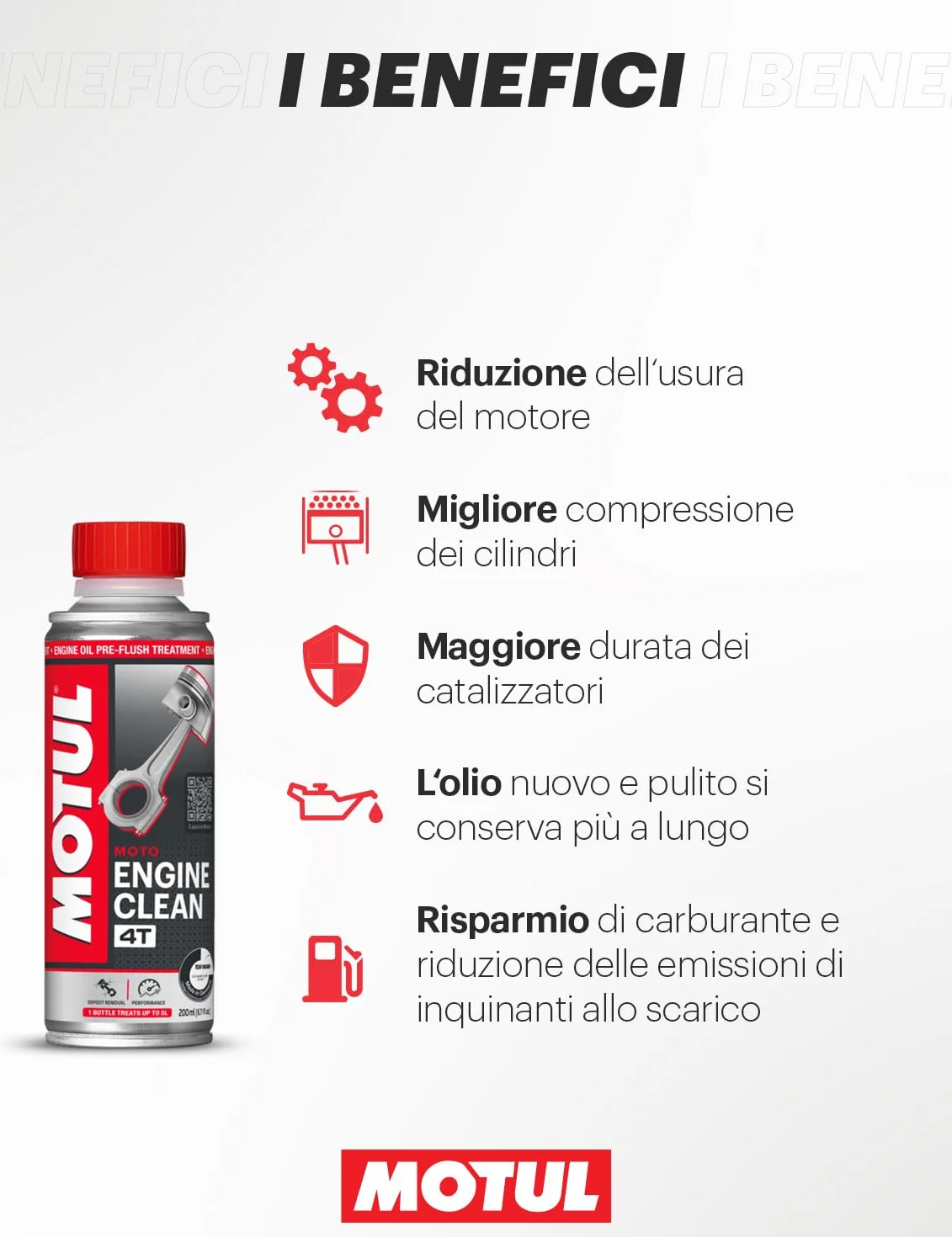 Motul Engine Clean Moto Detergente per Motore Additivo Curativo 4 Tempi 200 ml