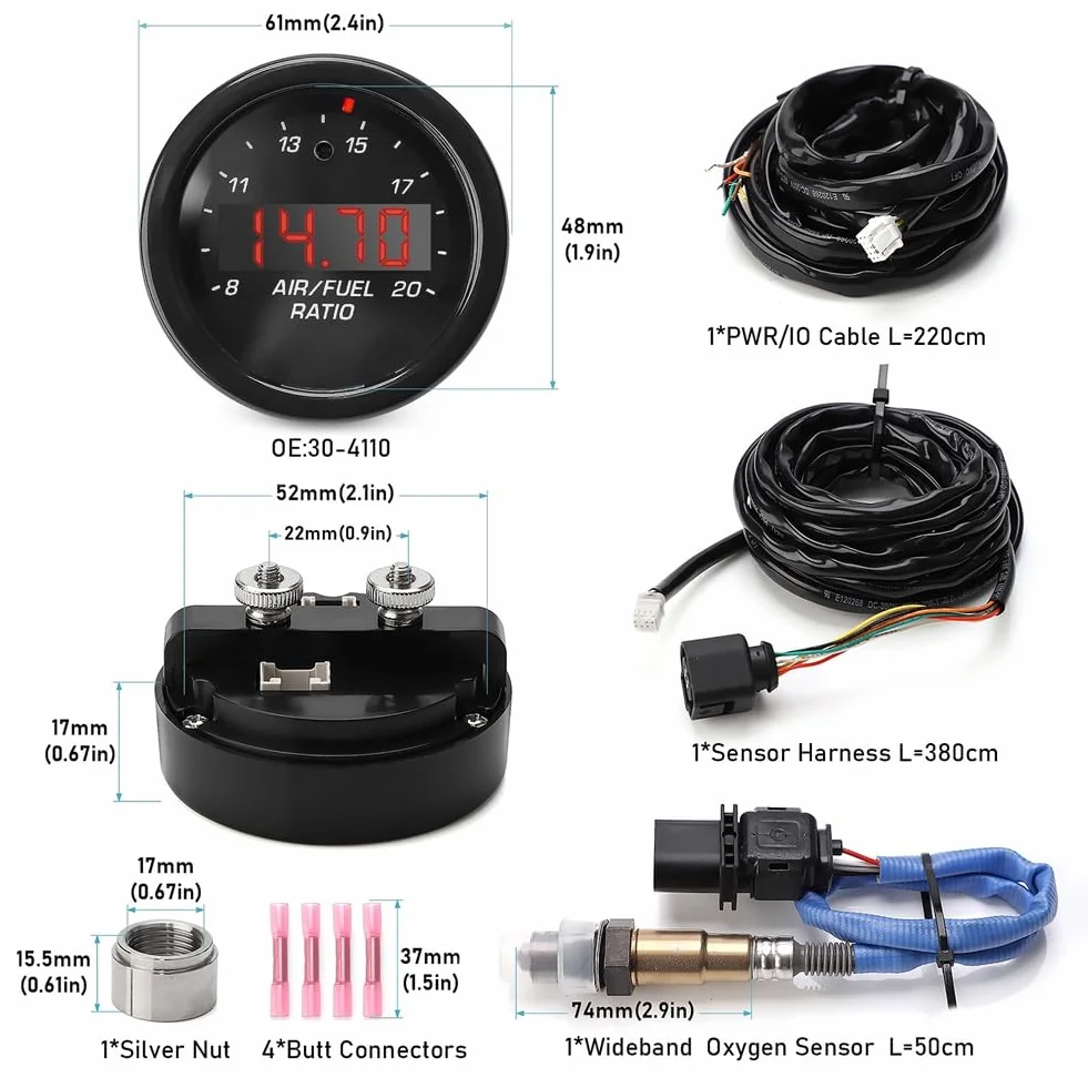 O2 Misuratore di rapporto aria-carburante 30-0300 X-Series Misuratore AFR 0258017025 Sensore di ossigeno per auto