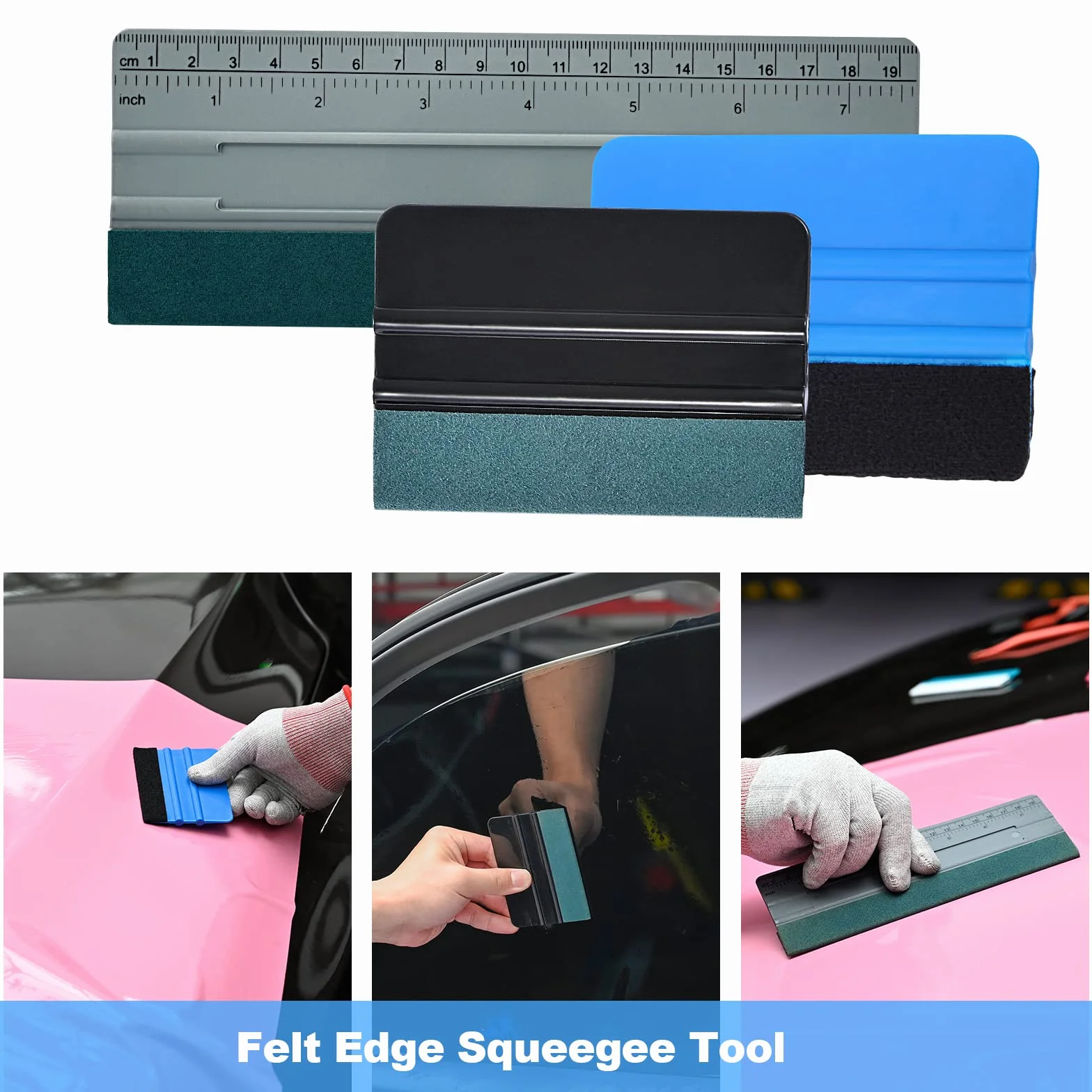 EHDIS Kit Vinile Applicazione Adesivi Auto, per Pellicola per Installazione Pellicole Auto Cellulare DIY, Film per mobili, Kit Pellicola di Alta qualità con Taglierino Professionale e Spatole
