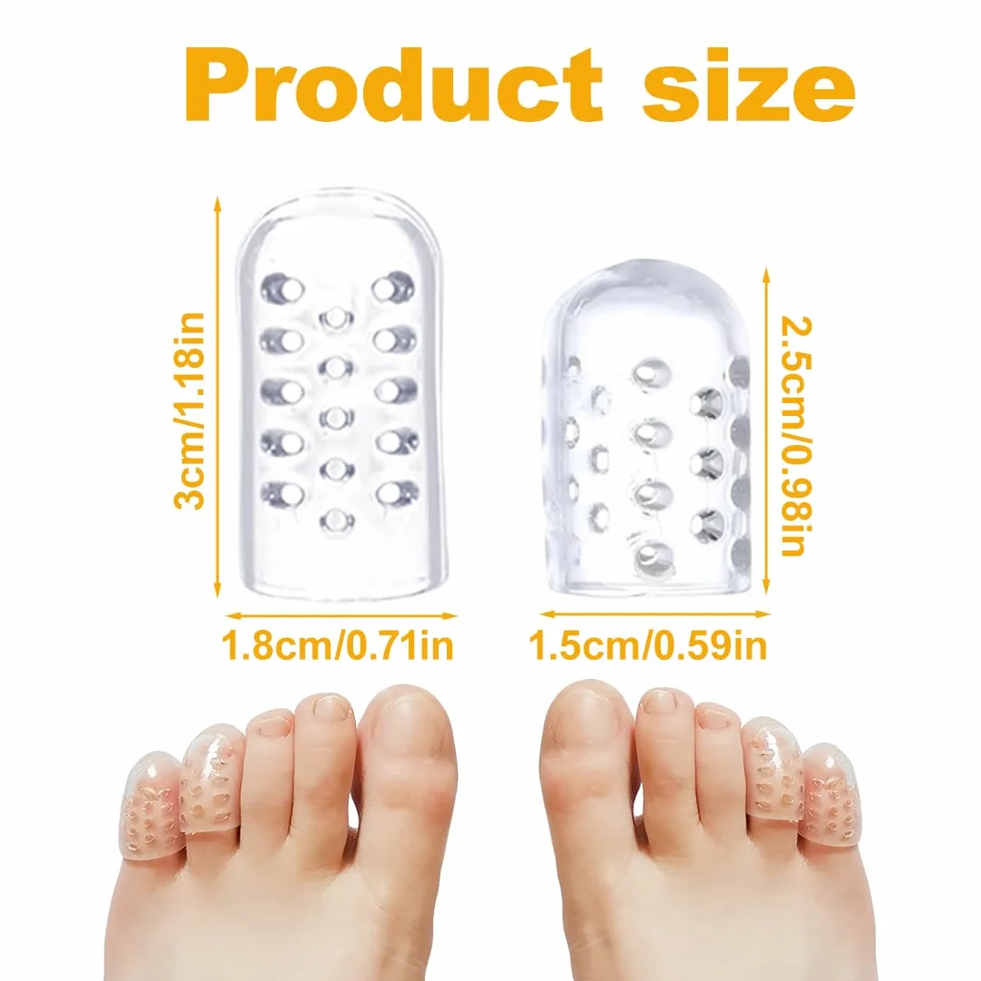 Silicone Toe Protectors 20 Pezzi, Copri Traspiranti Separatore Alluce, Sollievo Vesciche Calli Perdita Unghie Attrito