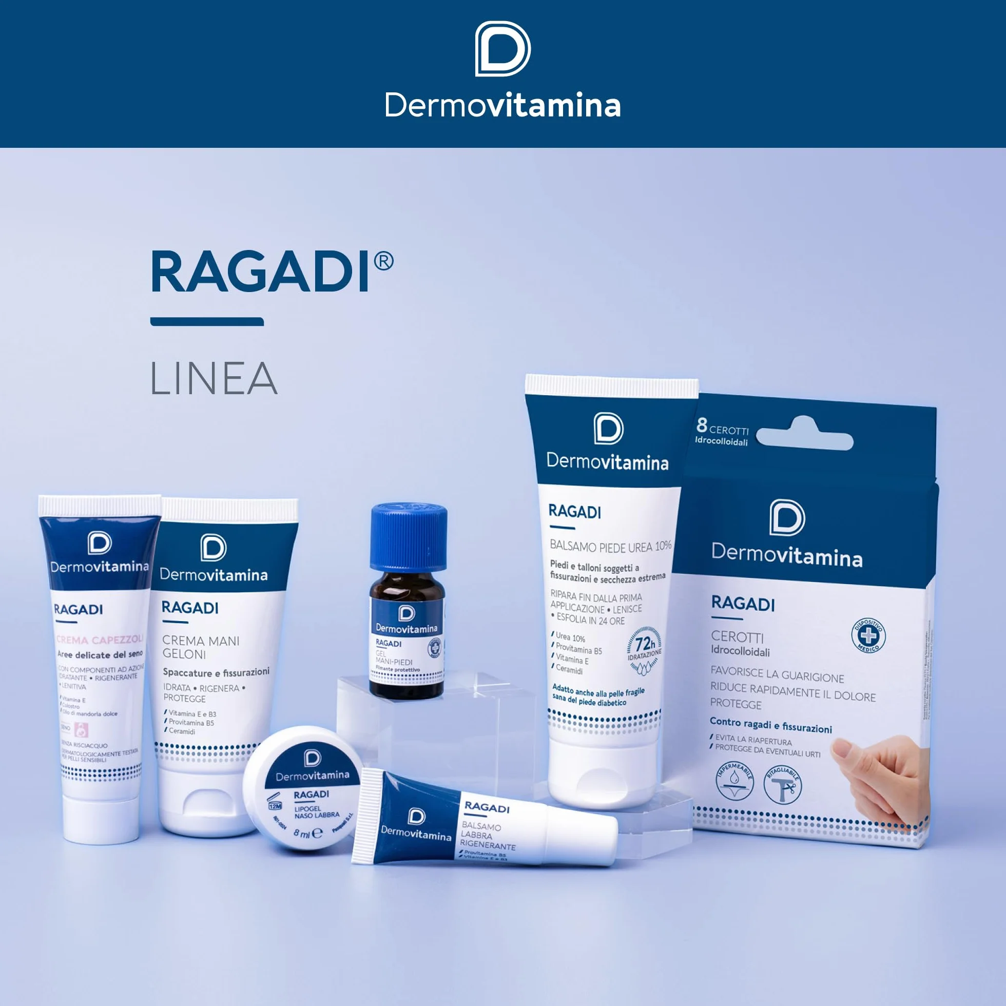 Dermovitamina Ragadi Gel Mani e Piedi con Vitamina E e Olio di Ricino - 3 ml