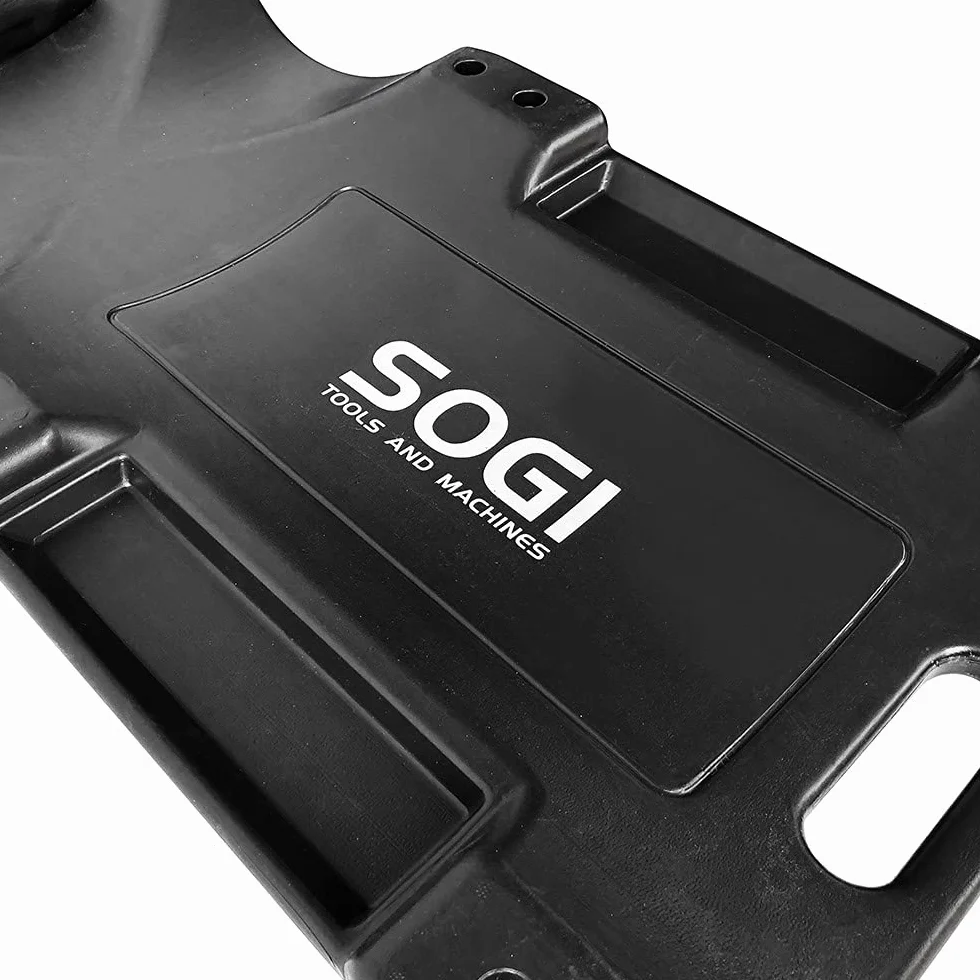 SOGI X4-03 Carrello sotto-auto portautensili 6 ruote piroettanti con poggiatesta e 2 vani laterali