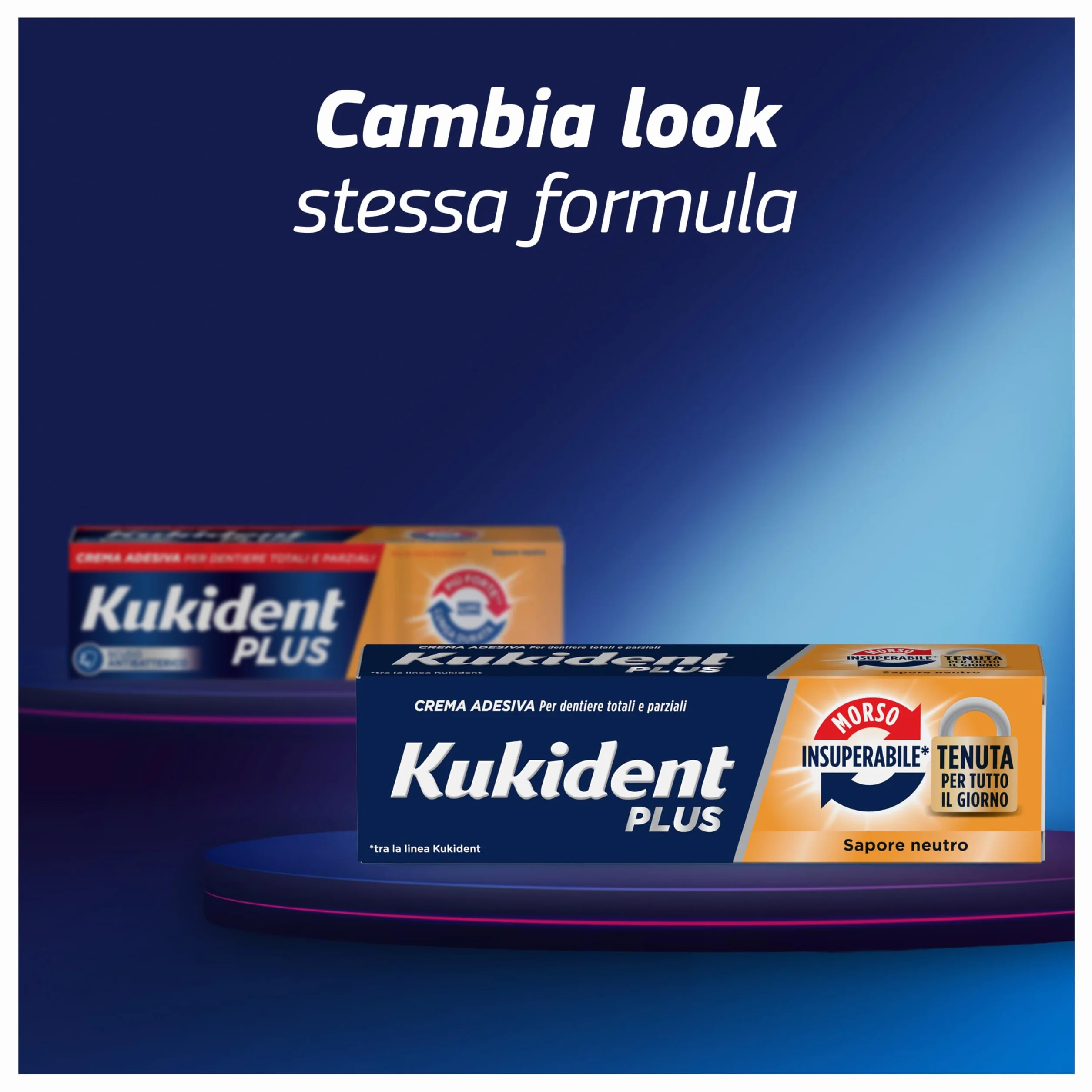 Kukident Plus Morso Insuperabile Crema Adesiva per Protesi Dentali, 3x35g