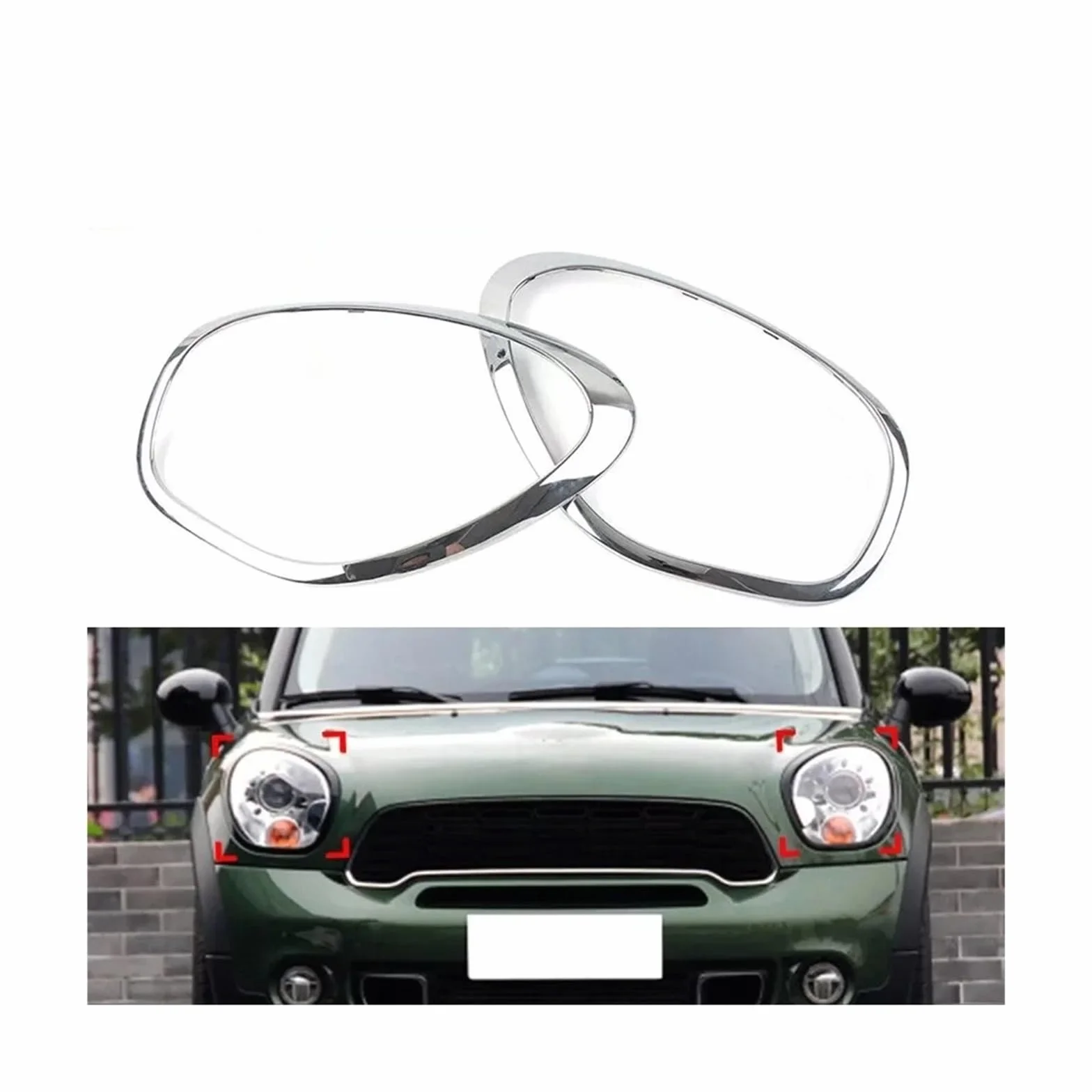 Auto Faro Lente Copertura Per MINI Cooper R60 Countryman S ALL4 2011-2016 Cornice Cromata Fari Anteriori Sinistra Destra