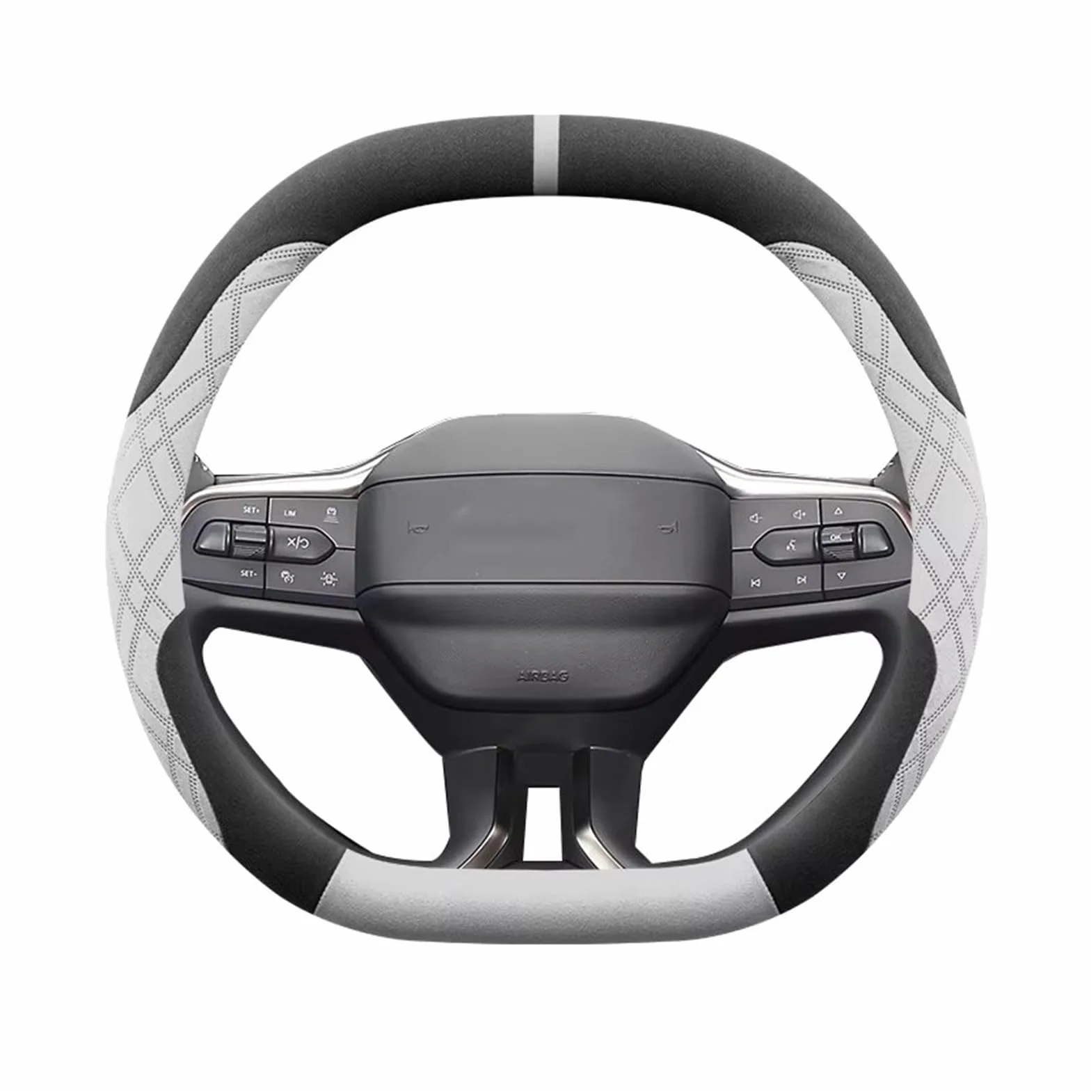 Coprivolante Auto Copertura Volante Dell'automobile Per Ford Per Tourneo Per Custom Per Corriere Per Capri Per PUMA Per Gen-E Per Explorer EV 2024 2025 Accessori Interno(Double D Black Red)
