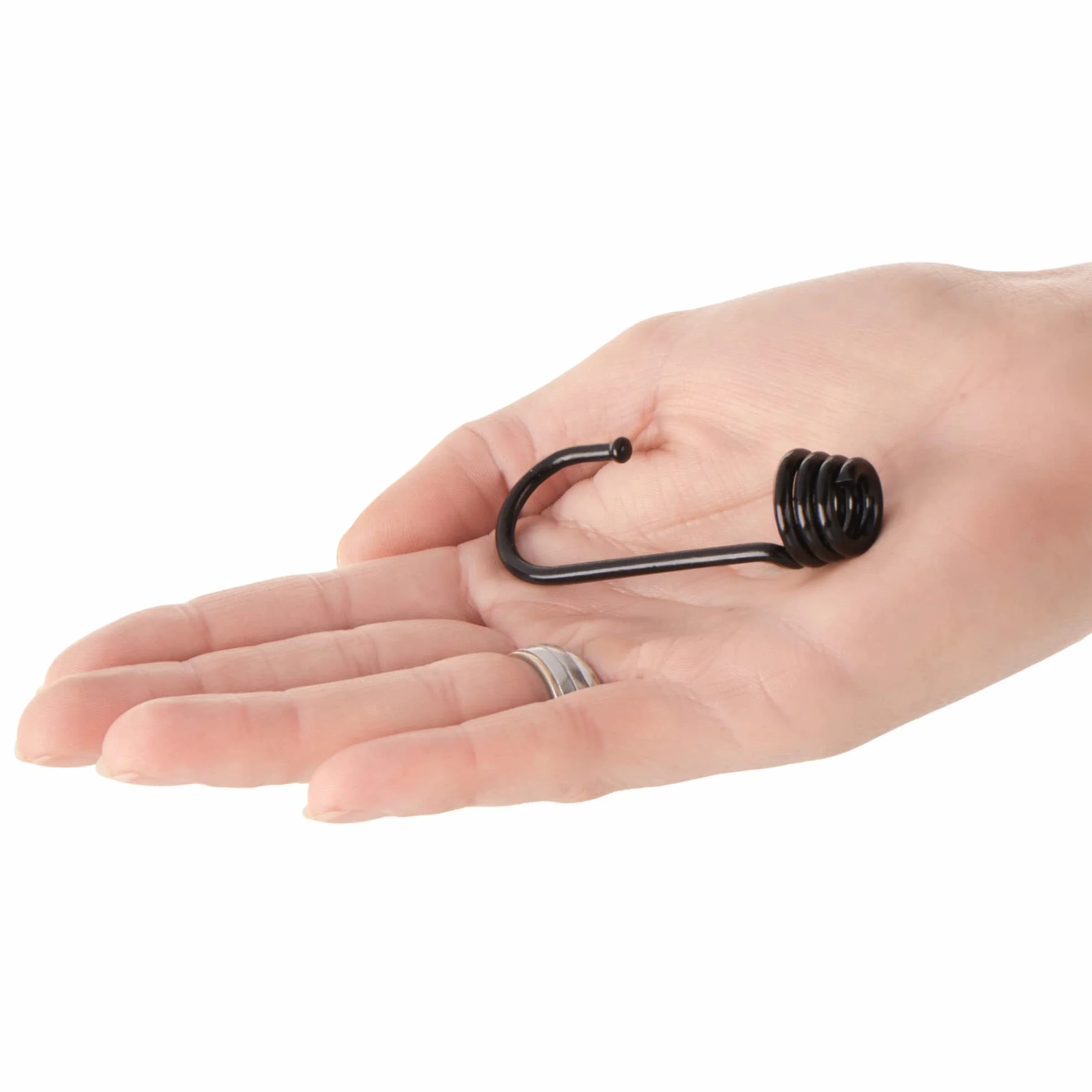 COM-FOUR® Ganci a Spirale in Metallo Verniciato 08mm per Cinghie di Tensione e Tende