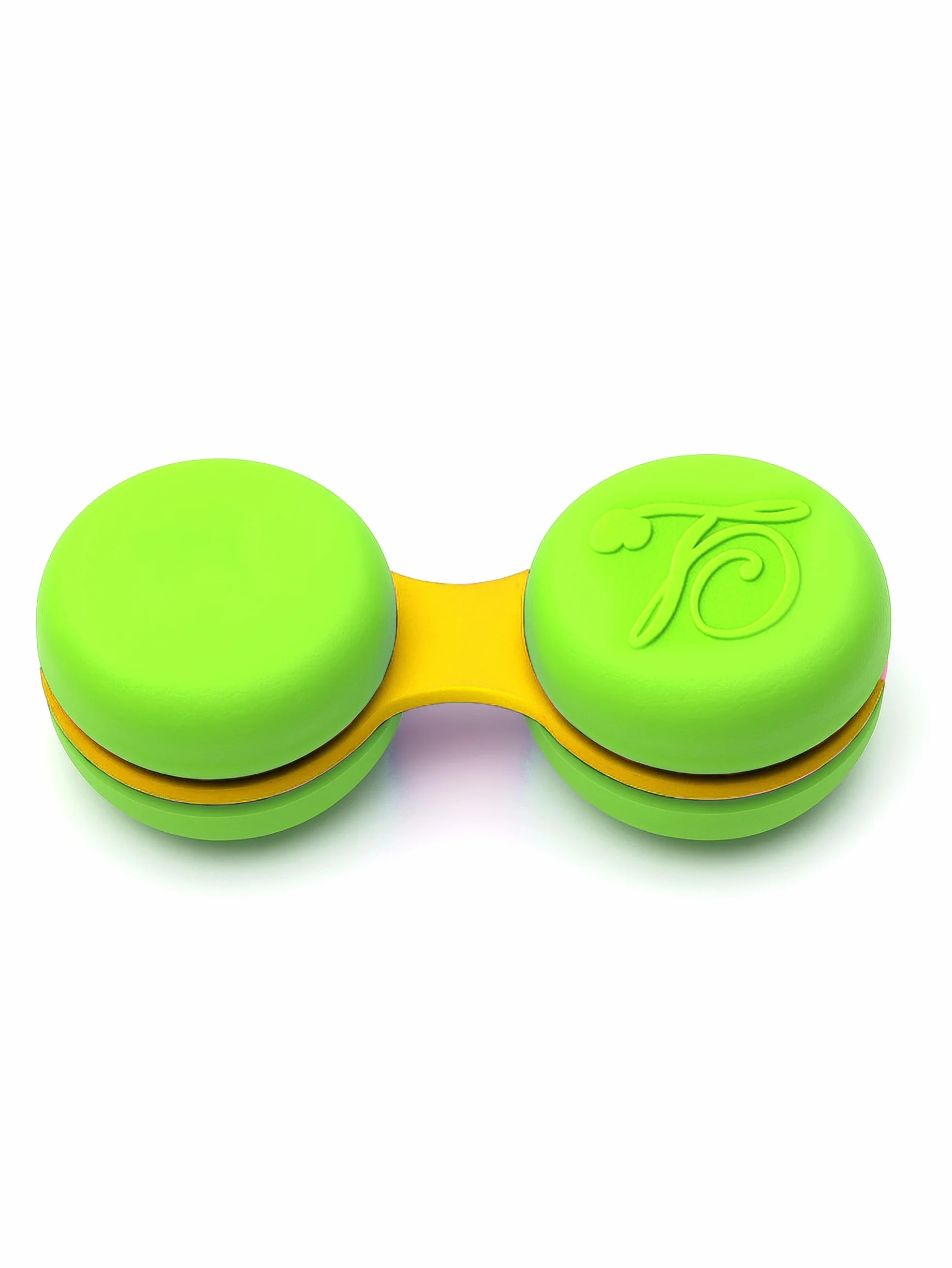 SPORTS WORLD VISION Custodia per lenti a contatto verde Macaroon | Porta lenti compatto a prova di perdite | Scatola soluzione viaggio