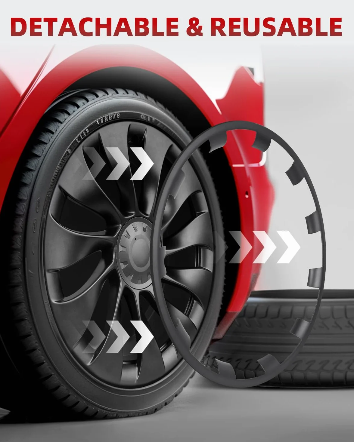 Tesla Model Y 21 Pollici Protezione Cerchio ABS Uberturbina Gunpowder 4 Pezzi