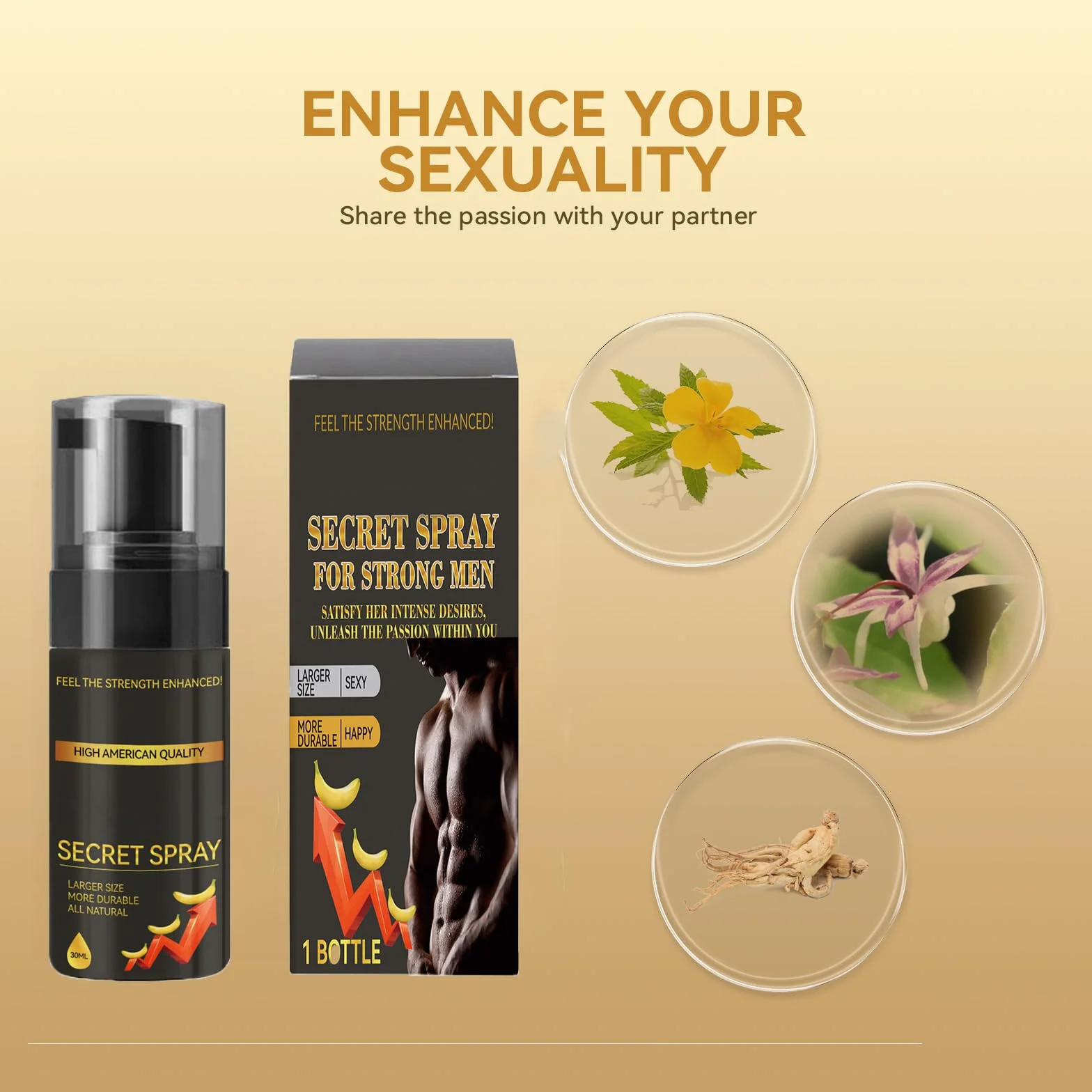 Secret Spray per Uomini Forti, The Male Delay Spray, Spray da Uomo a Lunga Durata