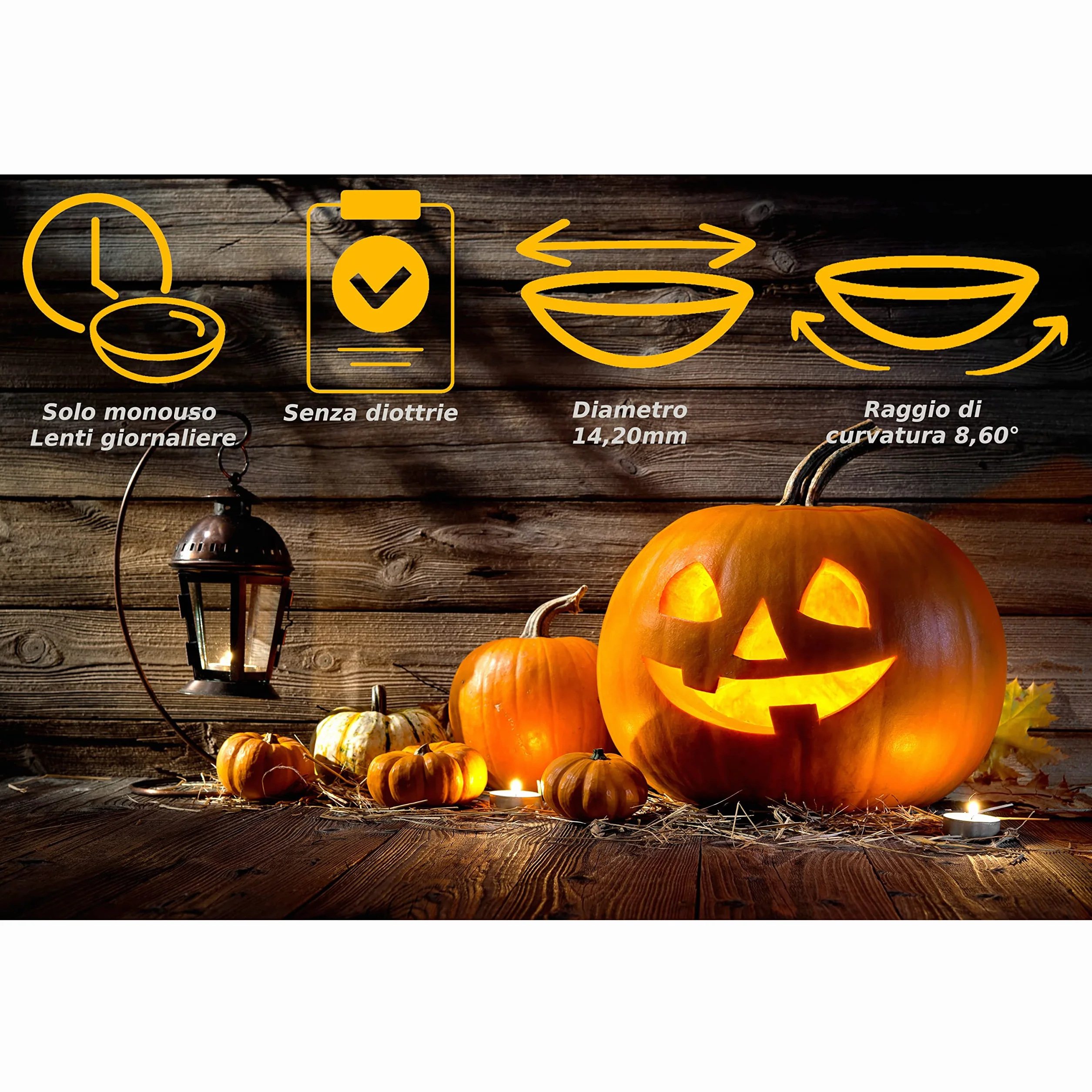 Lenti a contatto giornaliere colorate bianche Halloween zombie 1 paio 2 pezzi Whiteout 14.00 8.60