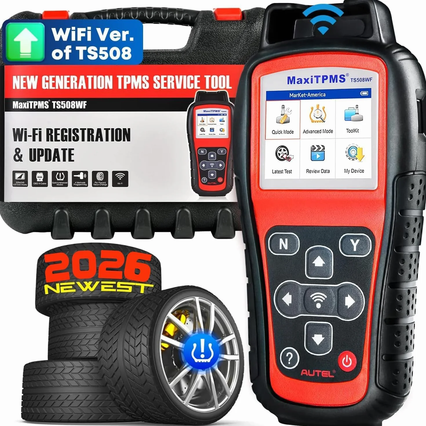 Autel MaxiTPMS TS508WF: 2026 Aggiorna Wi-Fi per TS508 TS501 PRO TS408S, Strumento Programmazione TPMS, Attivazione Tutti Sensori, Program Sensore MX, Ripristino TPMS, Lettura/Cancellazi Codice TPMS