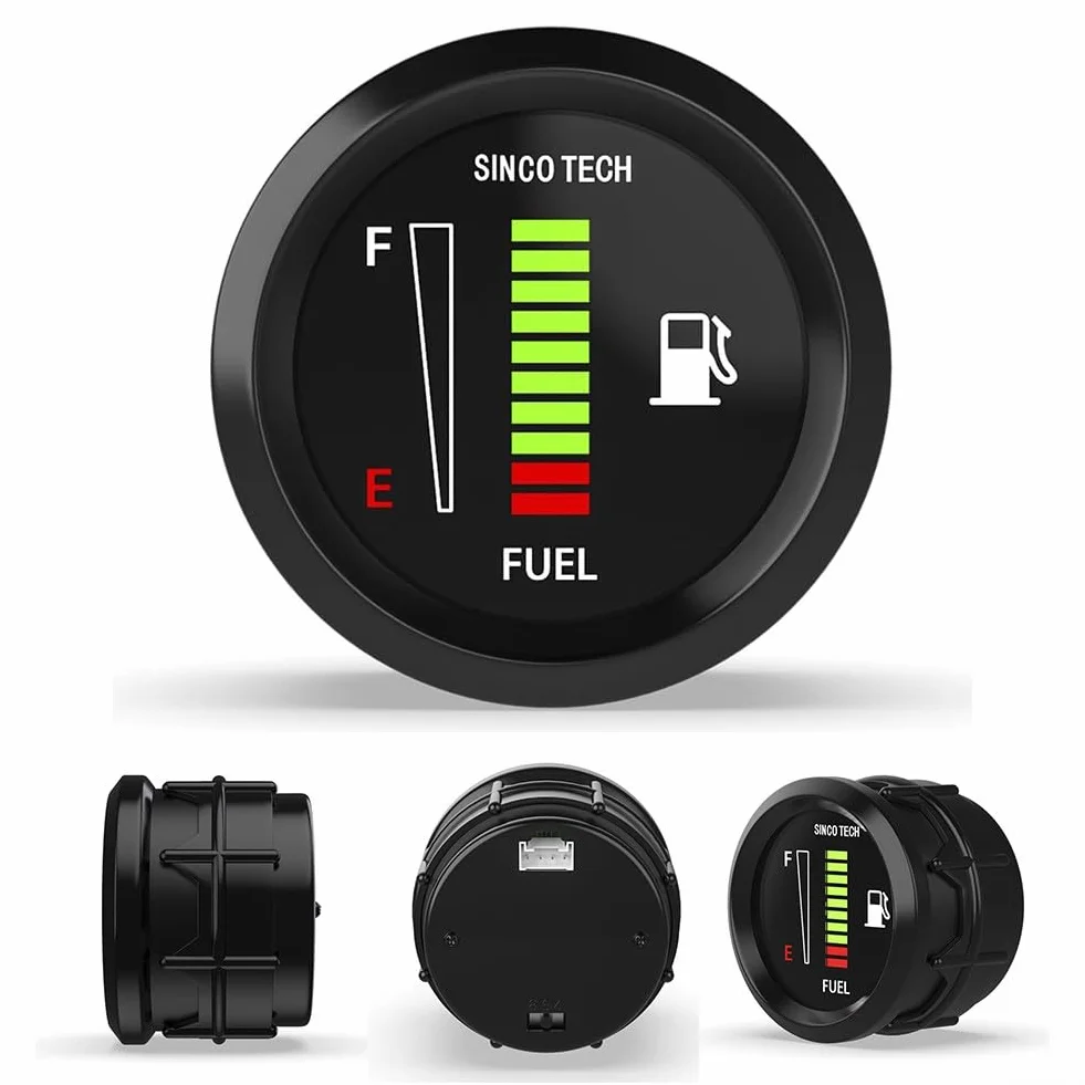 Indicatore di livello carburante 52 mm 12V plastica nera