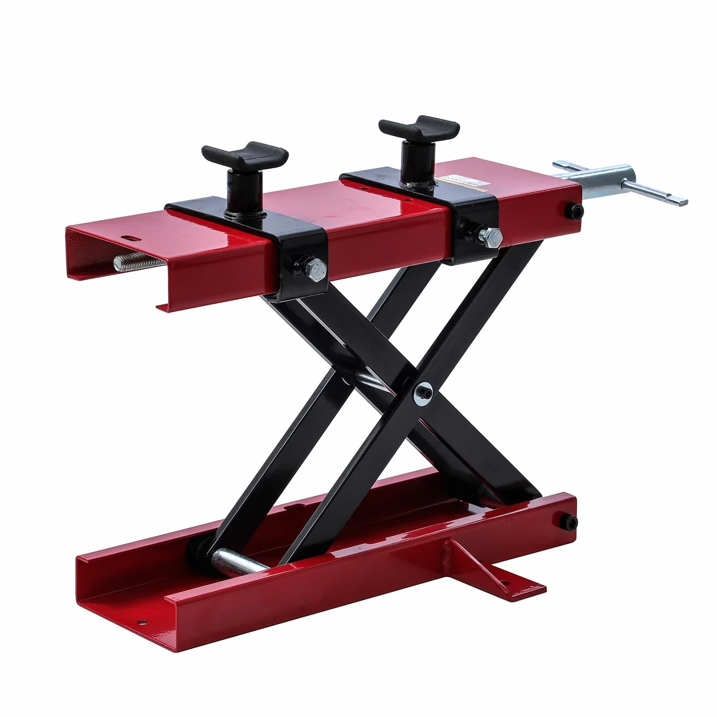 TOPWAY Cavalletto Alzamoto Cric Ponte Sollevatore Moto capacità Max 500 kg Altezza Regolabile 9,5cm - 40cm per Riparazioni Officina Garage