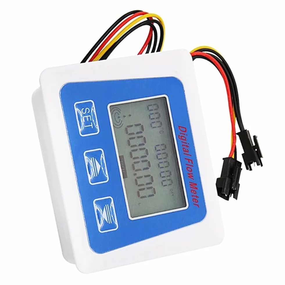 Misuratore di portata del carburante con contatore LCD e sensore, misura il consumo totale di acqua e l'intervallo di temperatura